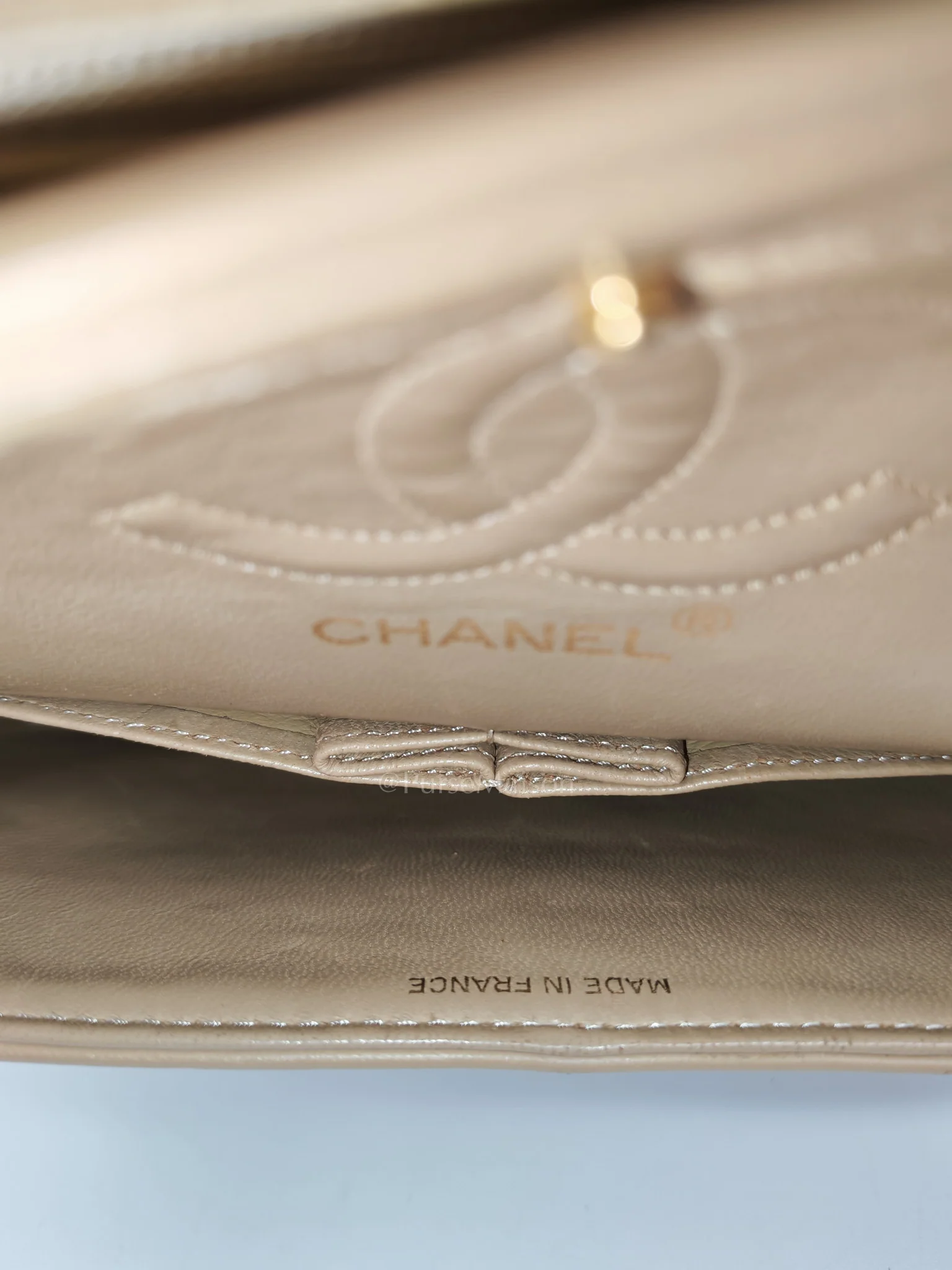 Chanel Classic Double Flap Small in Beige Lambskin Leather & Gold Hardware Series 1 - Image 27