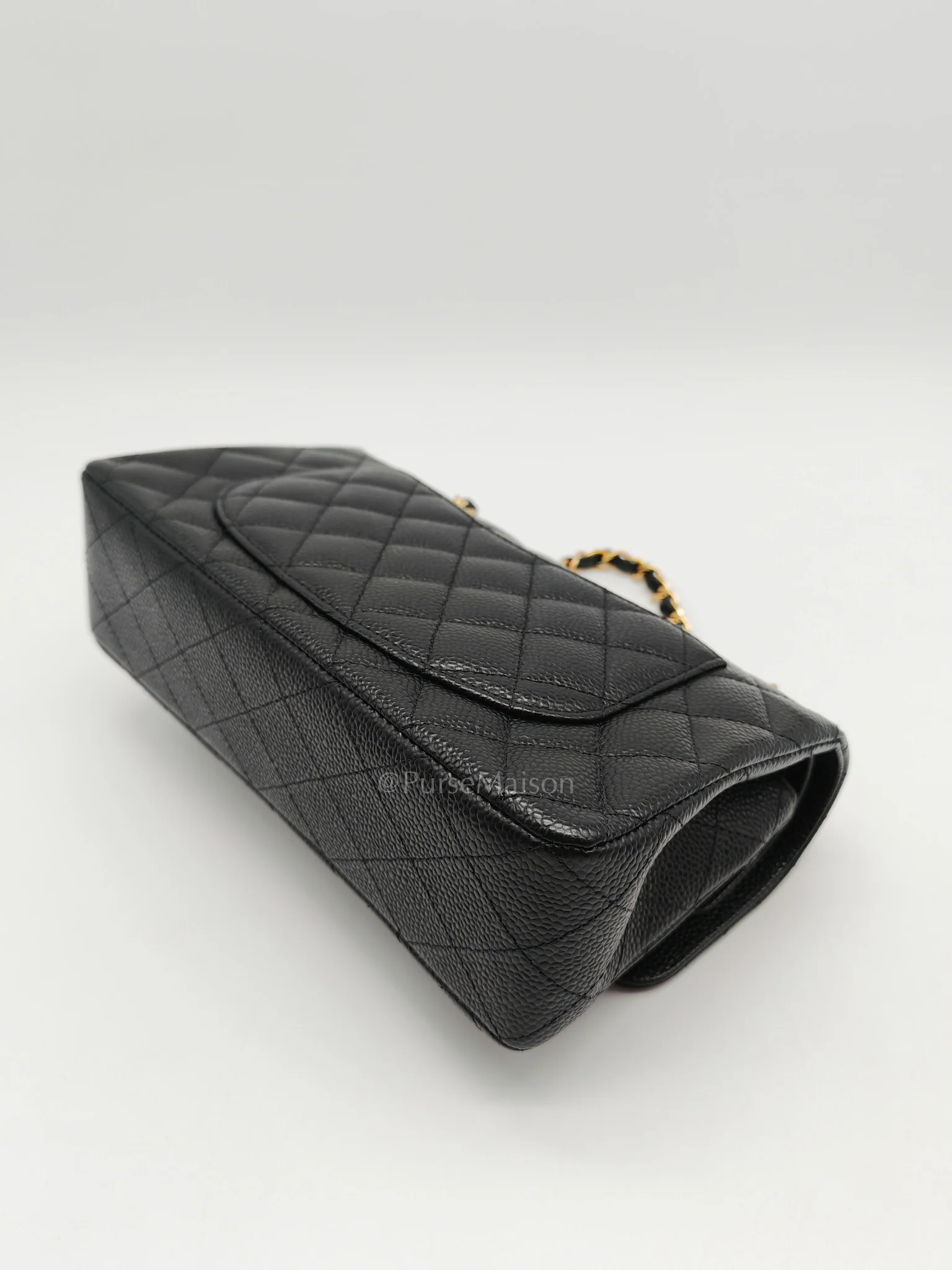 Chanel Classic Double Flap Small in Black Caviar Leather Gold Hardware (Microchip) - Image 11