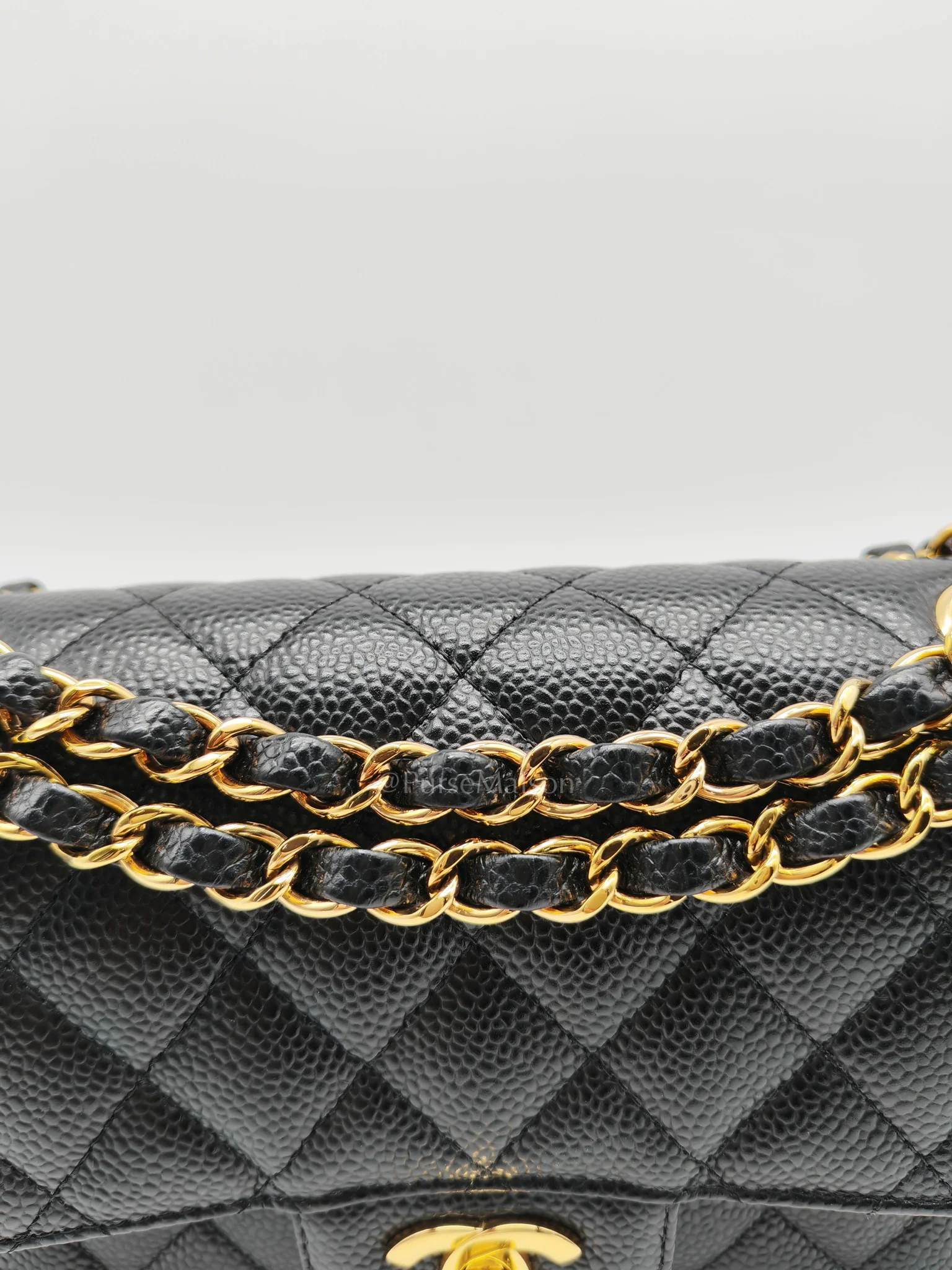 Chanel Classic Double Flap Small in Black Caviar Leather Gold Hardware (Microchip) - Image 13