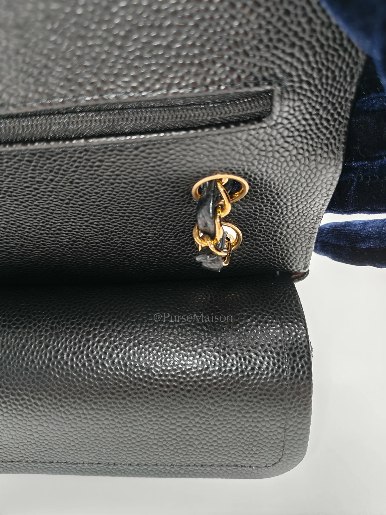 Chanel Classic Double Flap Small in Black Caviar Leather Gold Hardware (Microchip) - Image 17