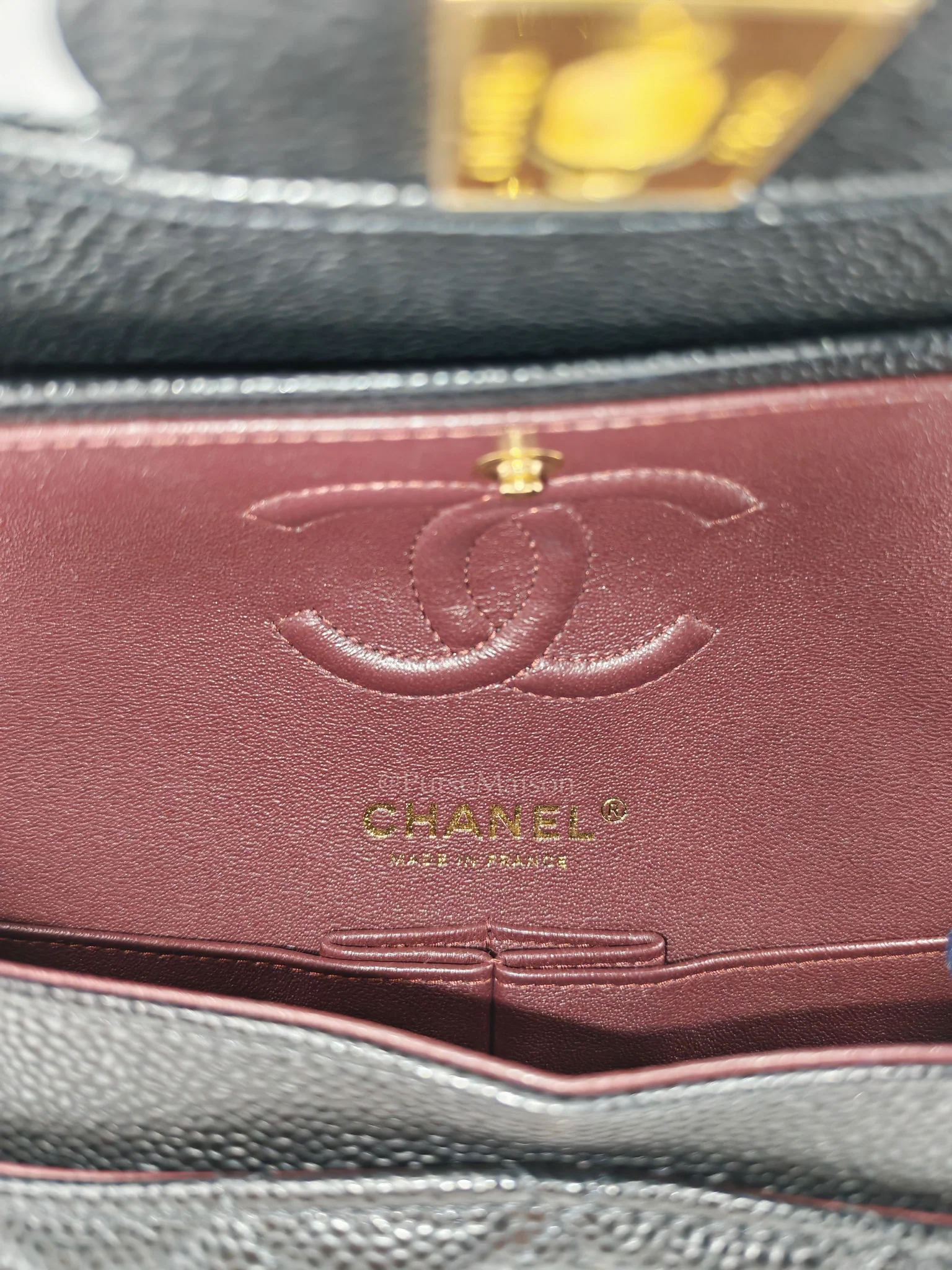 Chanel Classic Double Flap Small in Black Caviar Leather Gold Hardware (Microchip) - Image 19