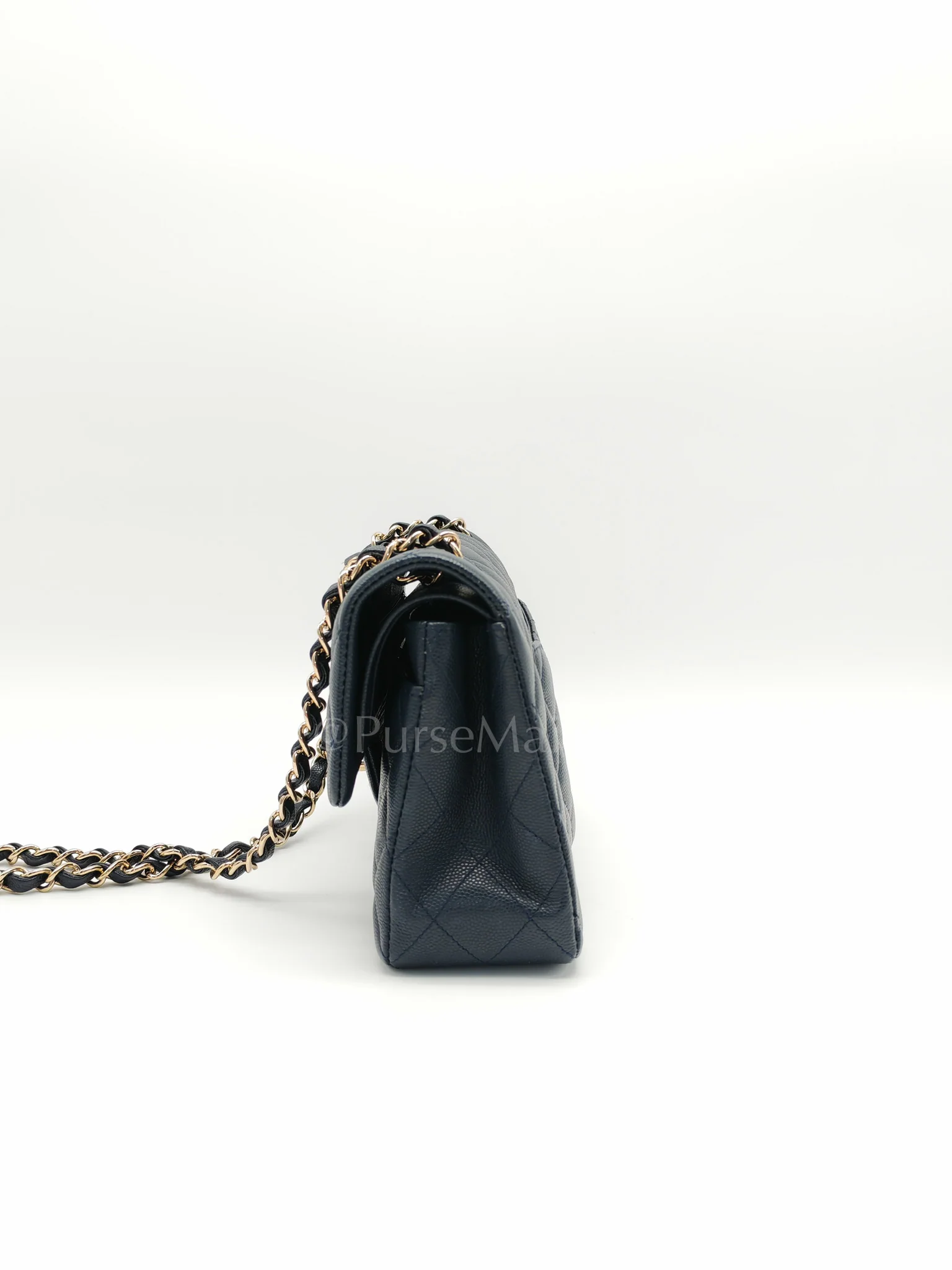 Chanel Classic Double Flap Small in Navy Blue Caviar Leather in Gold Hardware (Series 26) - Image 6