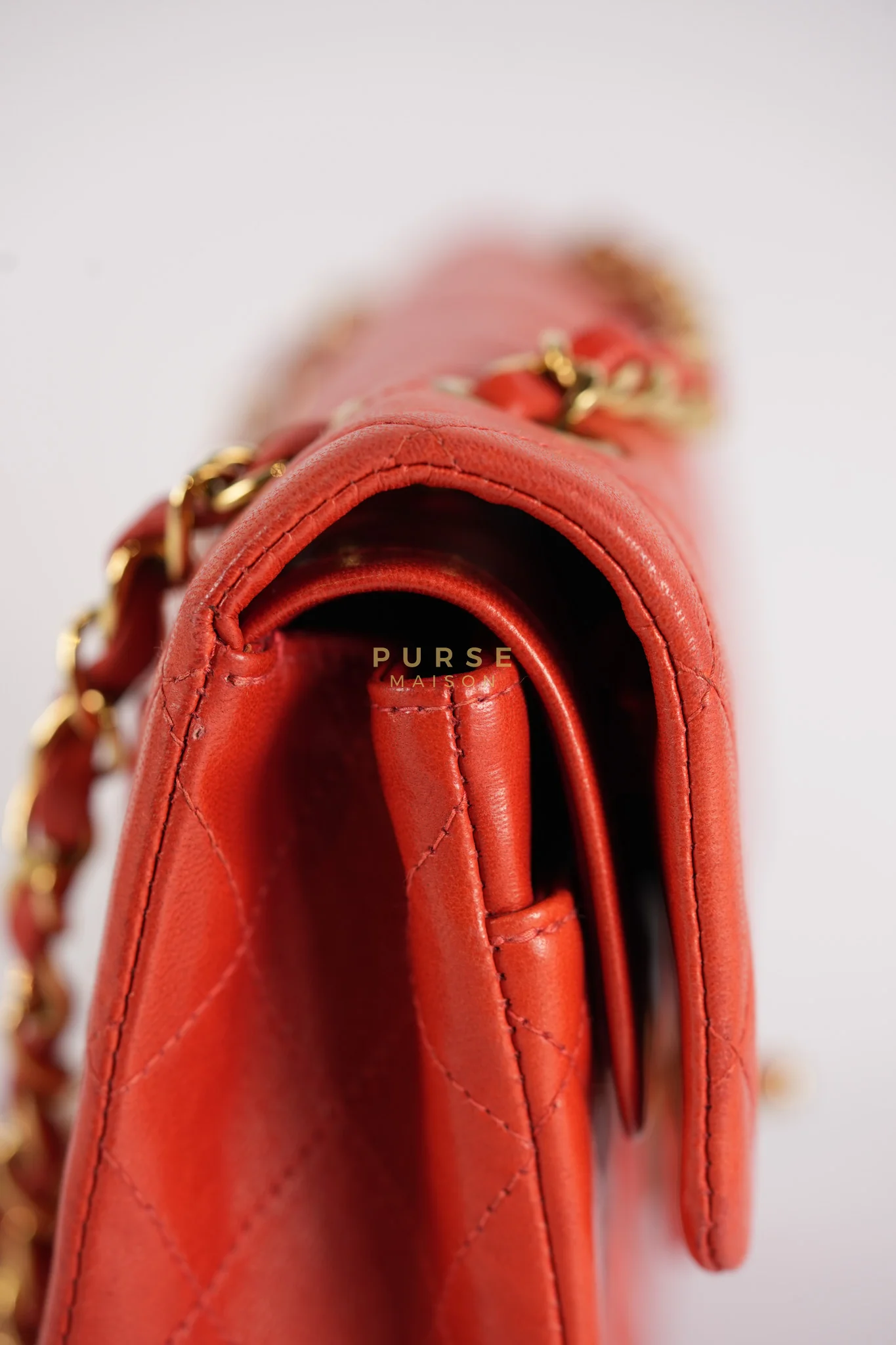 Chanel Classic Double Flap Small Vintage in Red Lambskin Leather and 24k Gold Hardware Series 6 - Image 20