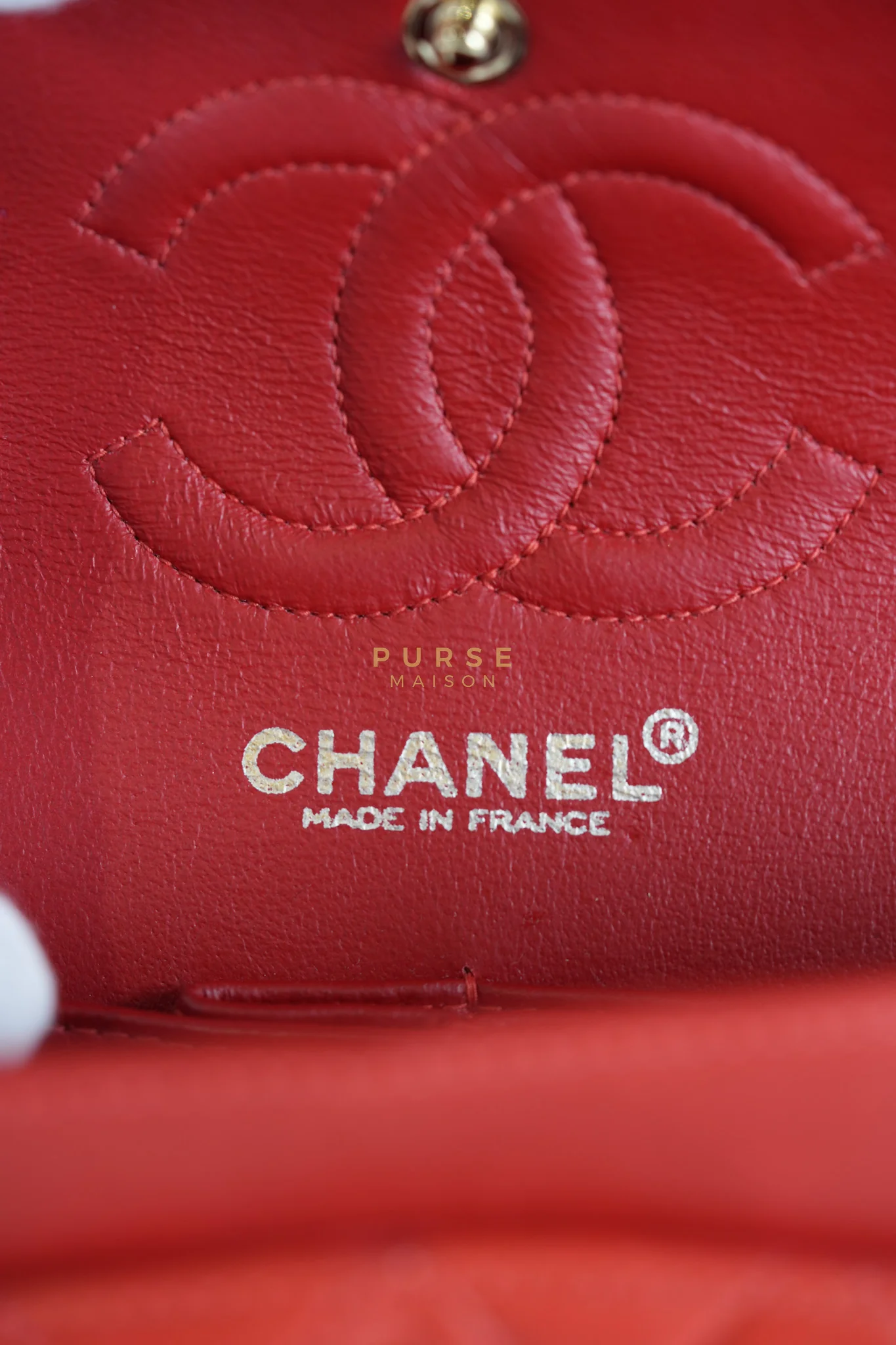 Chanel Classic Double Flap Small Vintage in Red Lambskin Leather and 24k Gold Hardware Series 6 - Image 46