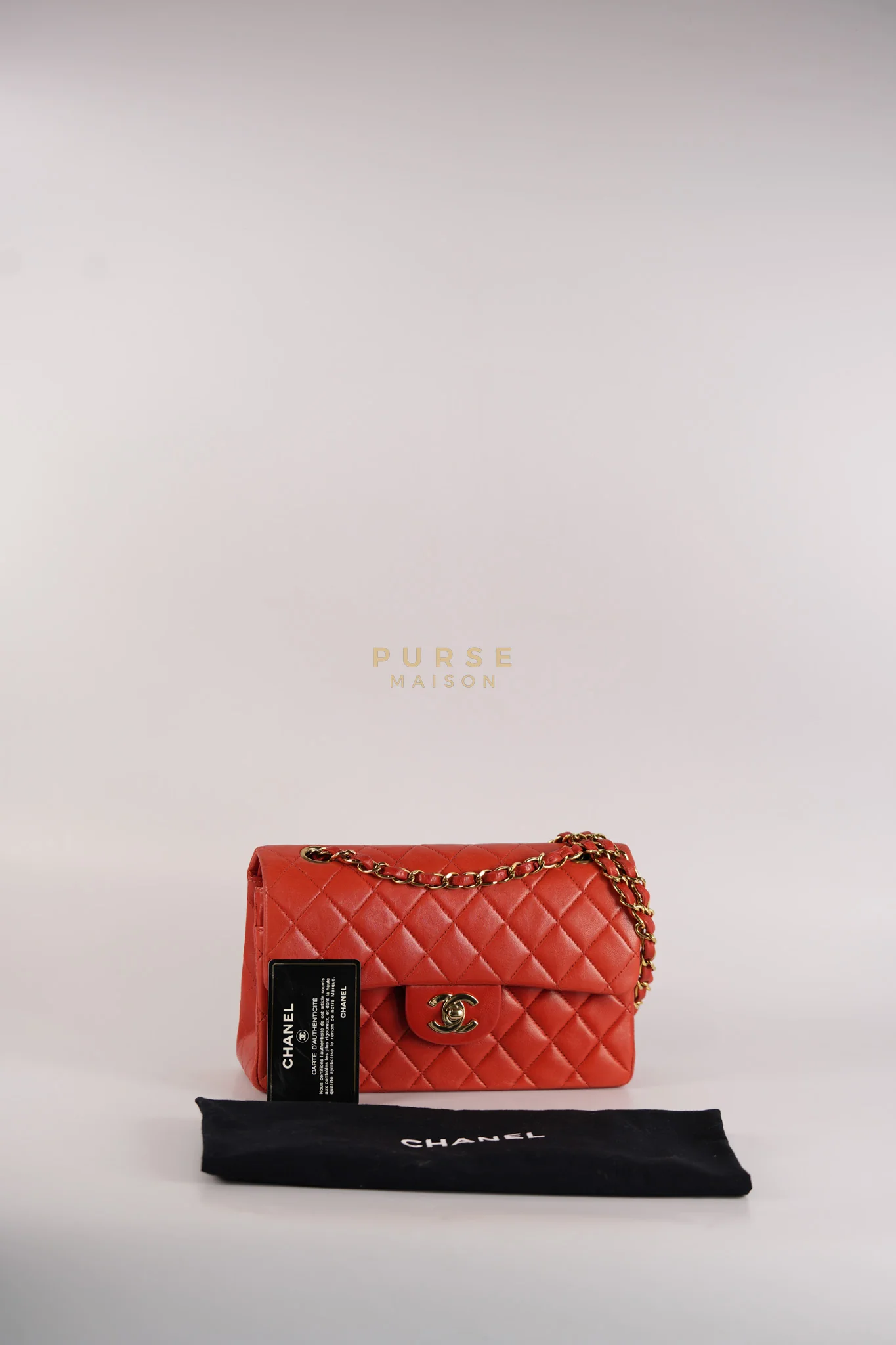 Chanel Classic Double Flap Small Vintage in Red Lambskin Leather and 24k Gold Hardware Series 6 - Image 55