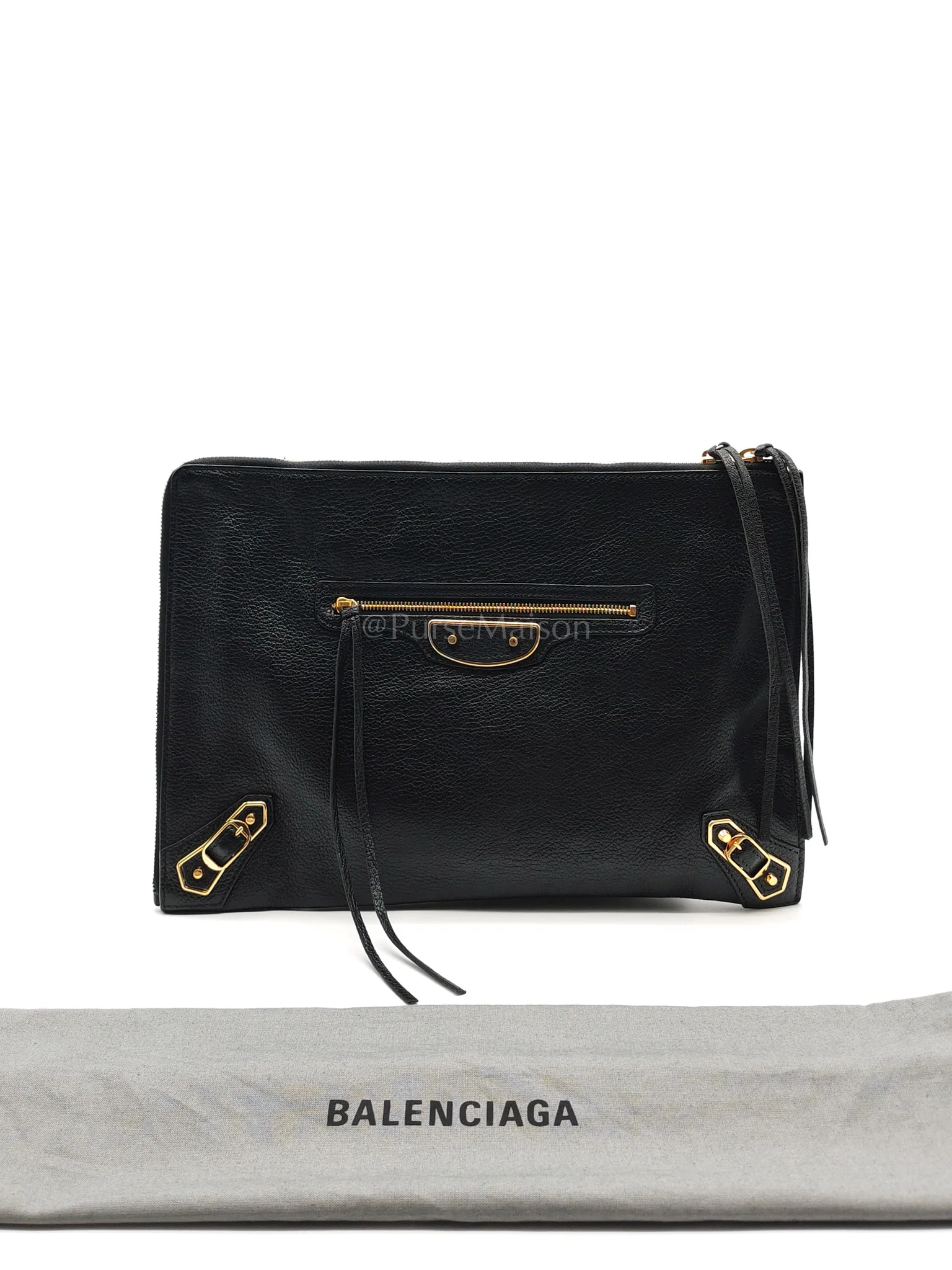 Balenciaga Classic Metallic Edge Clutch in Black Calfskin Leather - Image 19