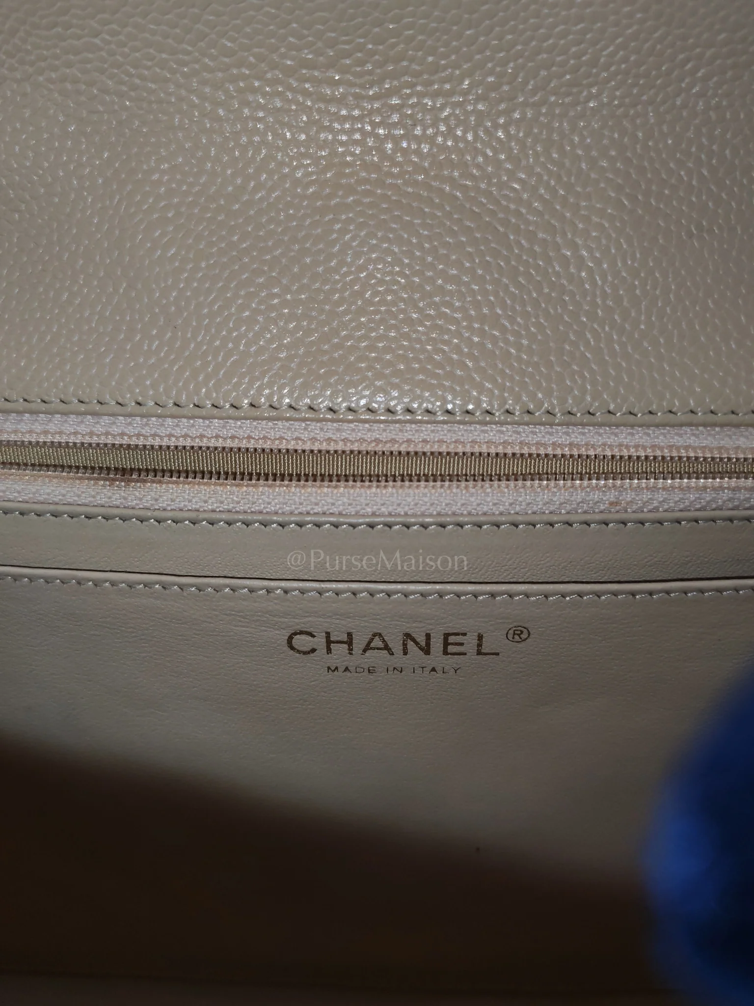Chanel Classic Single Flap Jumbo Clair Beige Caviar Leather in Gold Hardware (Series 13) - Image 19