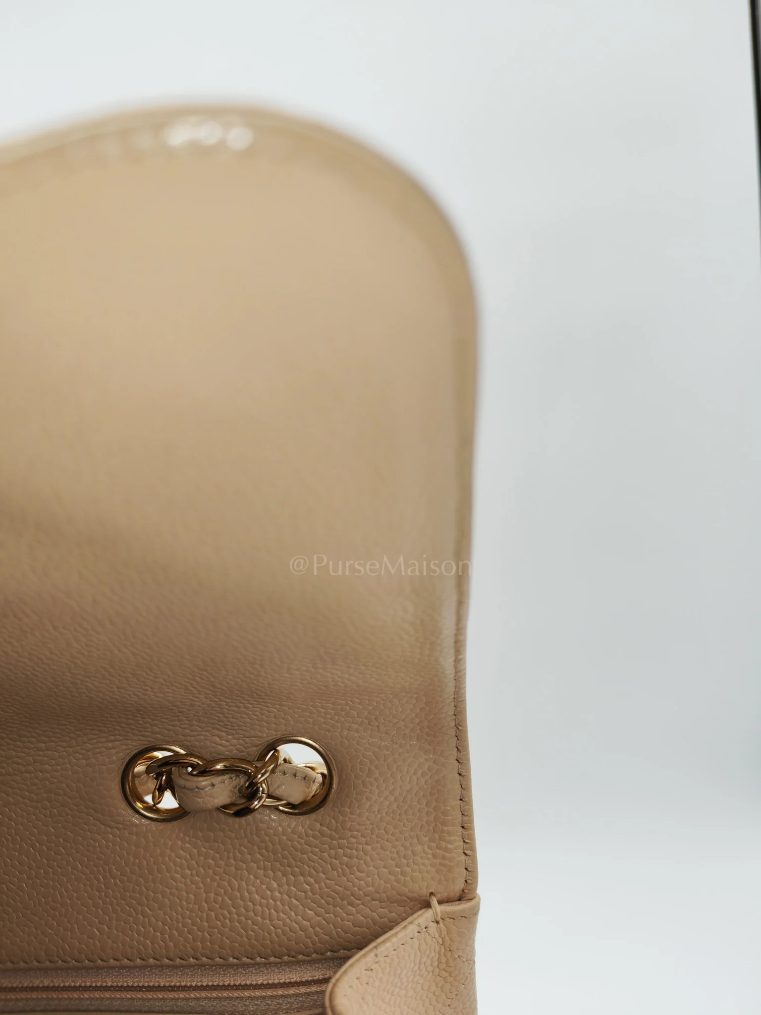 Chanel Classic Single Flap Jumbo Clair Beige Caviar Leather in Gold Hardware (Series 13) - Image 24