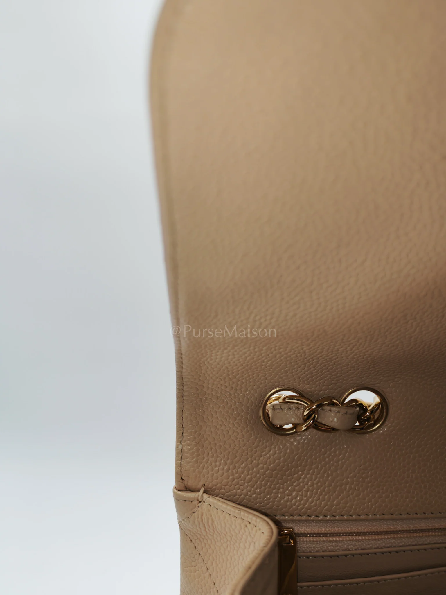 Chanel Classic Single Flap Jumbo Clair Beige Caviar Leather in Gold Hardware (Series 13) - Image 25