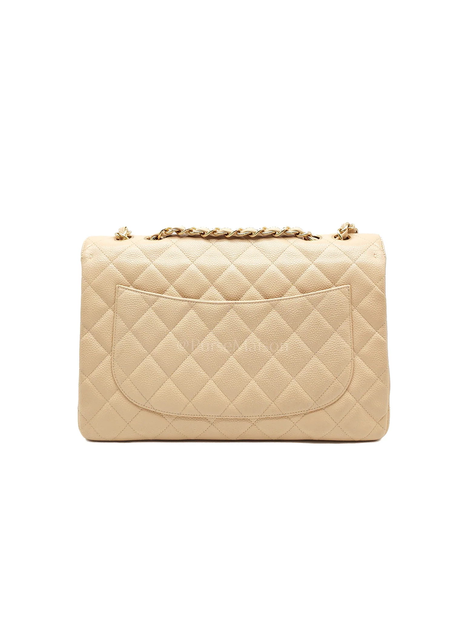 Chanel Classic Single Flap Jumbo Clair Beige Caviar Leather in Gold Hardware (Series 13) - Image 4
