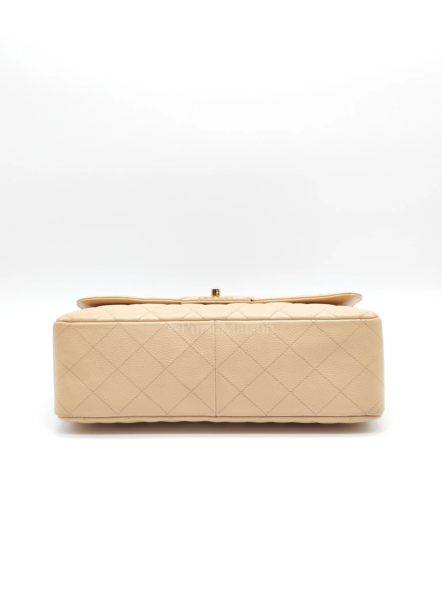 Chanel Classic Single Flap Jumbo Clair Beige Caviar Leather in Gold Hardware (Series 13) - Image 7