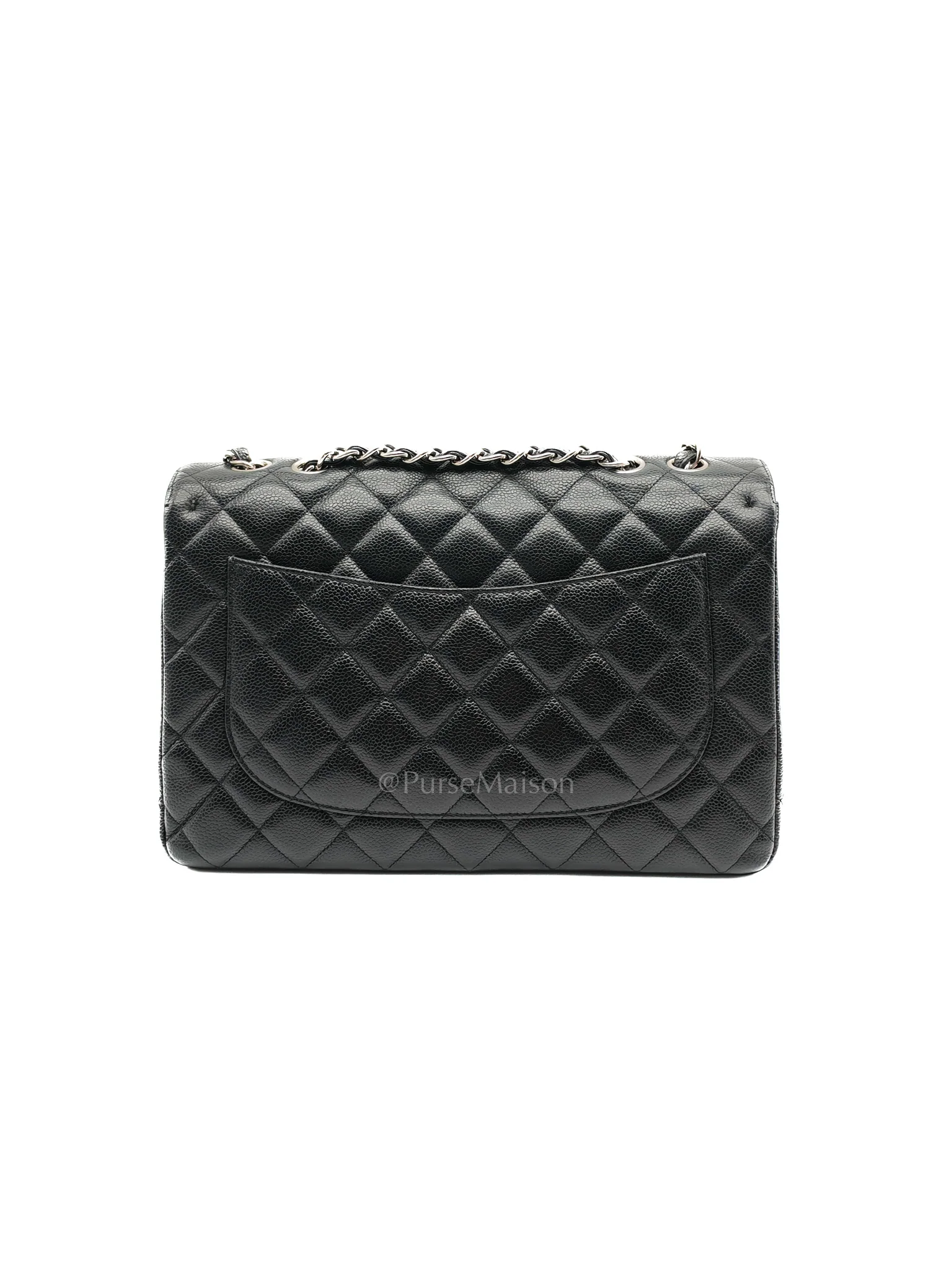 Chanel Classic Single Flap Jumbo in Black Caviar Leather Silver Hardware (Series 13) - Image 4