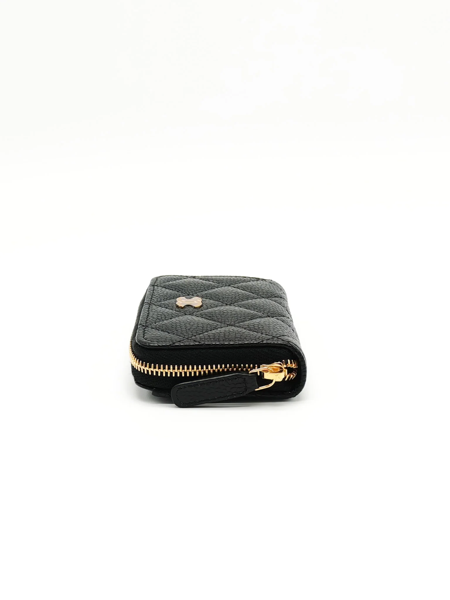 Chanel Classic Zipped Coin Purse/Card Holder in Black Caviar Leather & Gold Hardware Microchip - Image 6