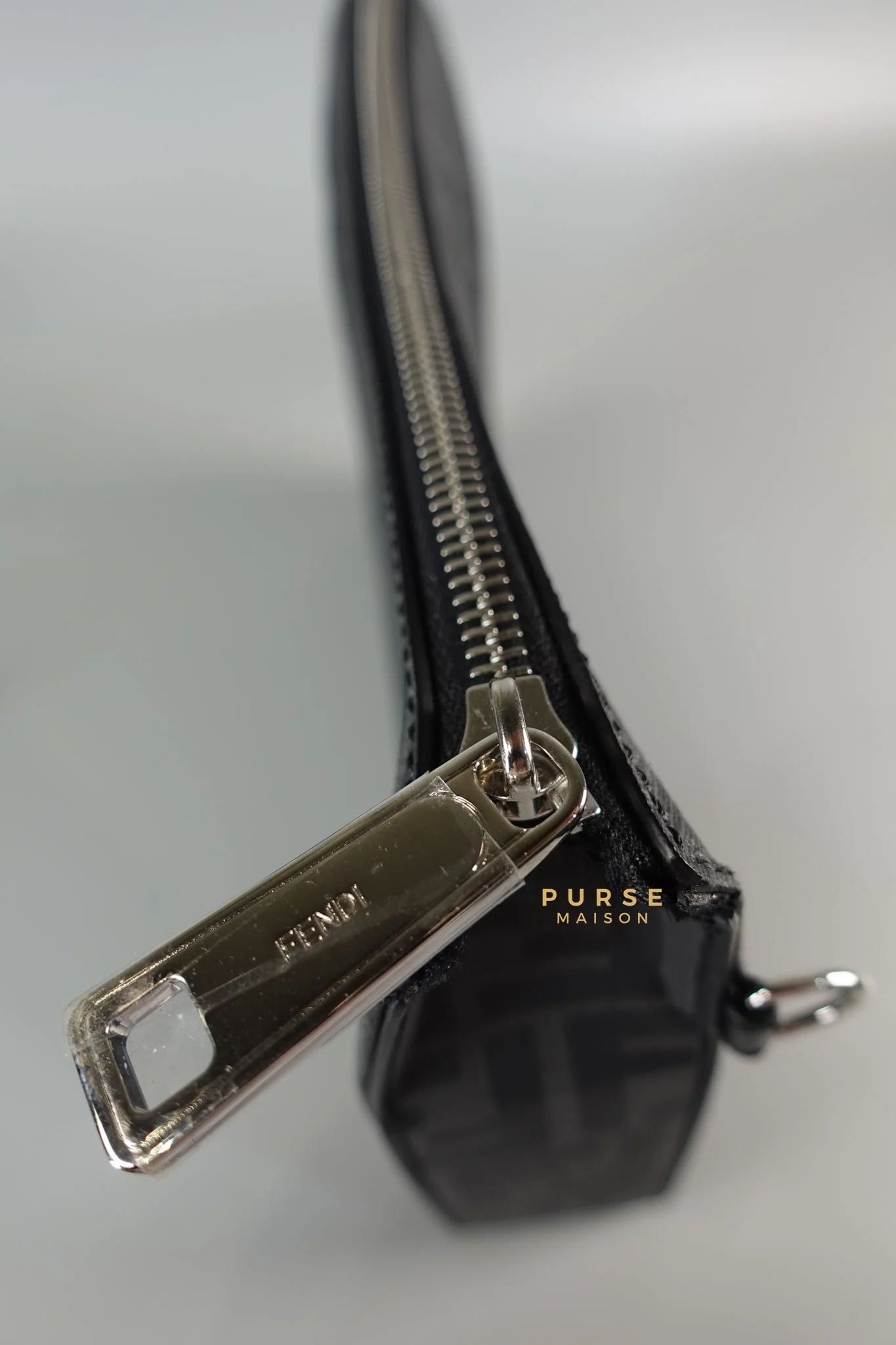 Fendi Clutch Bag in Black/Grey Monogram Canvas - Image 14