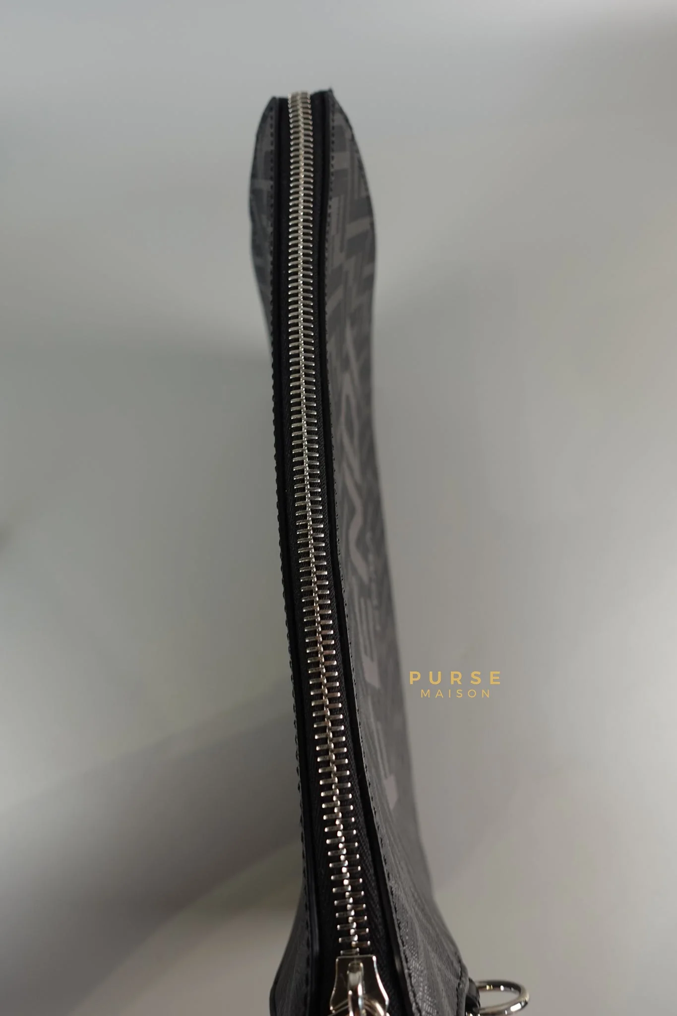 Fendi Clutch Bag in Black/Grey Monogram Canvas - Image 16