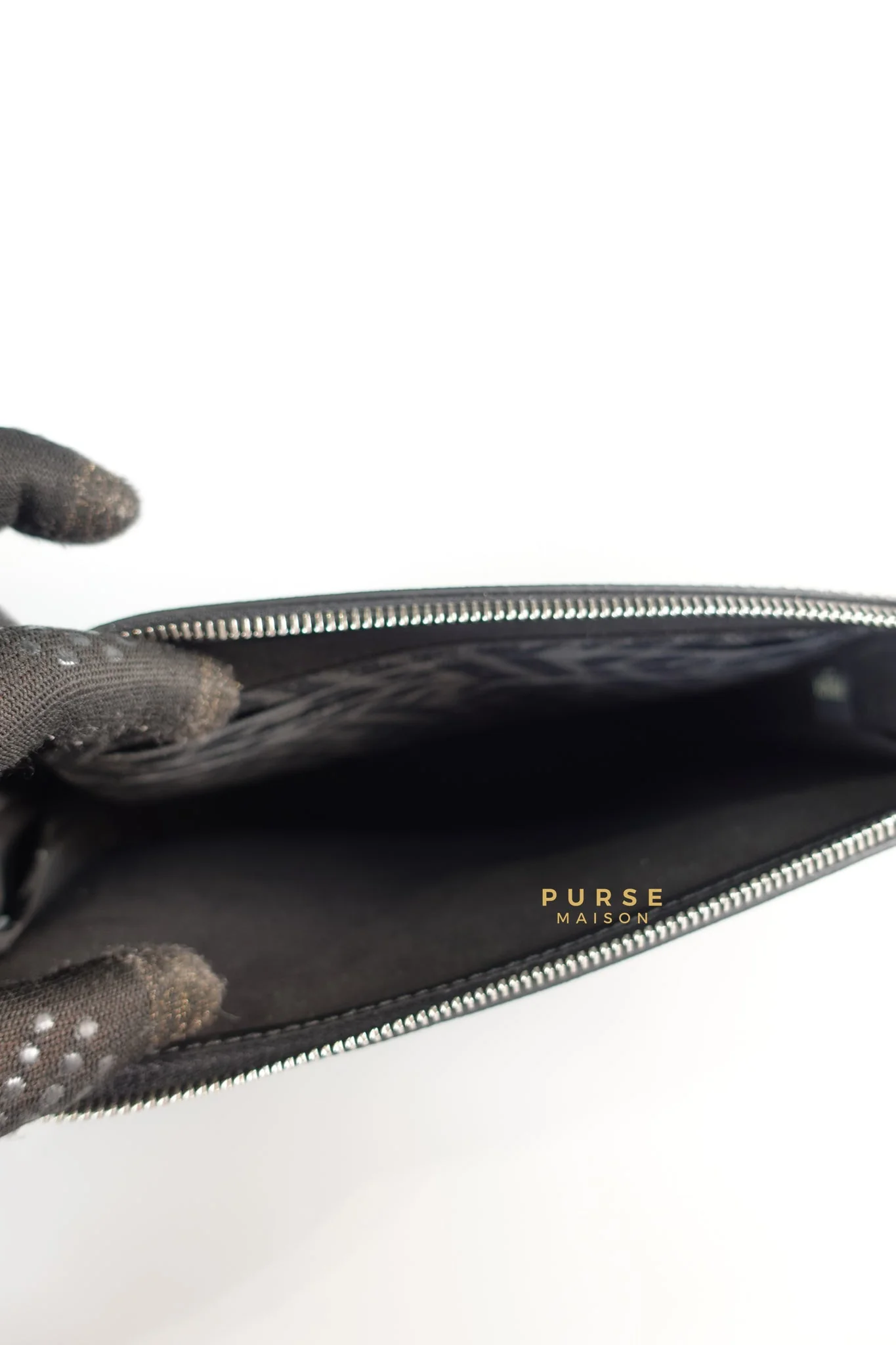 Fendi Clutch Bag in Black/Grey Monogram Canvas - Image 17