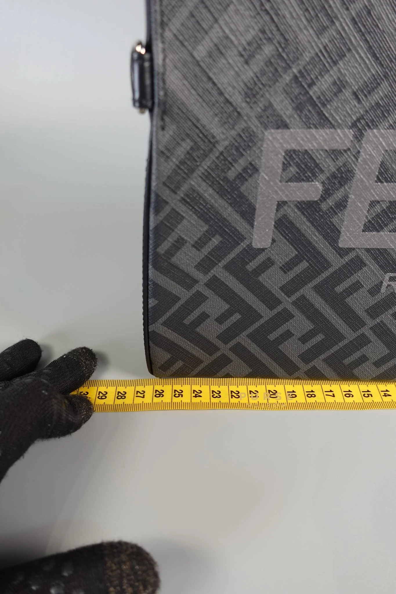 Fendi Clutch Bag in Black/Grey Monogram Canvas - Image 24