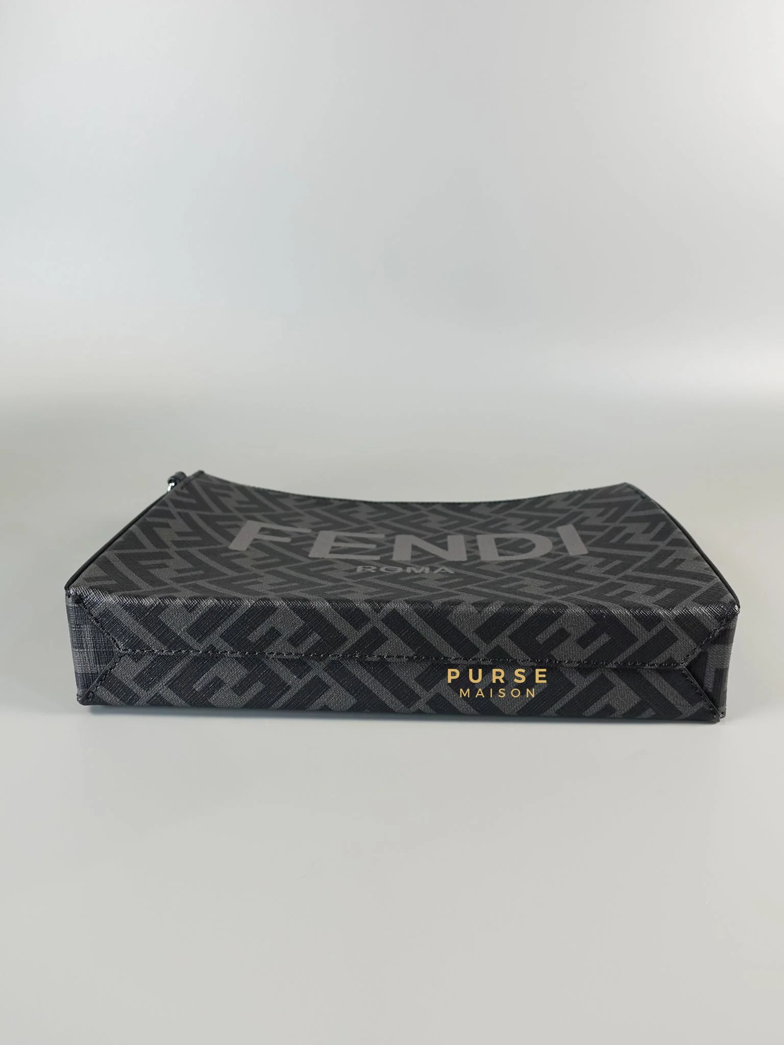 Fendi Clutch Bag in Black/Grey Monogram Canvas - Image 7