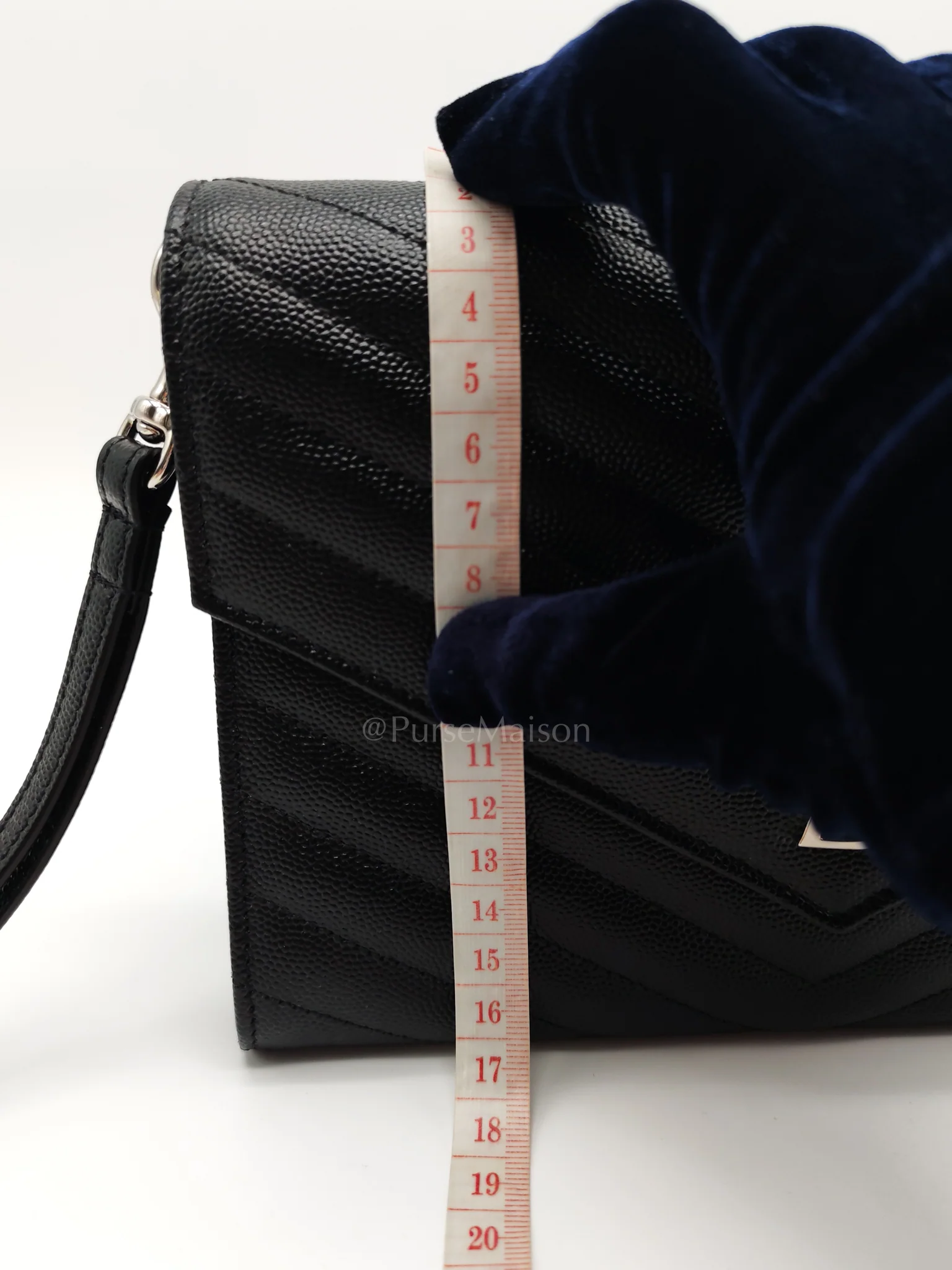 Yves Saint Laurent Cassandre Matelasse Flap Clutch in Black Grained Calfskin Leather - Image 22