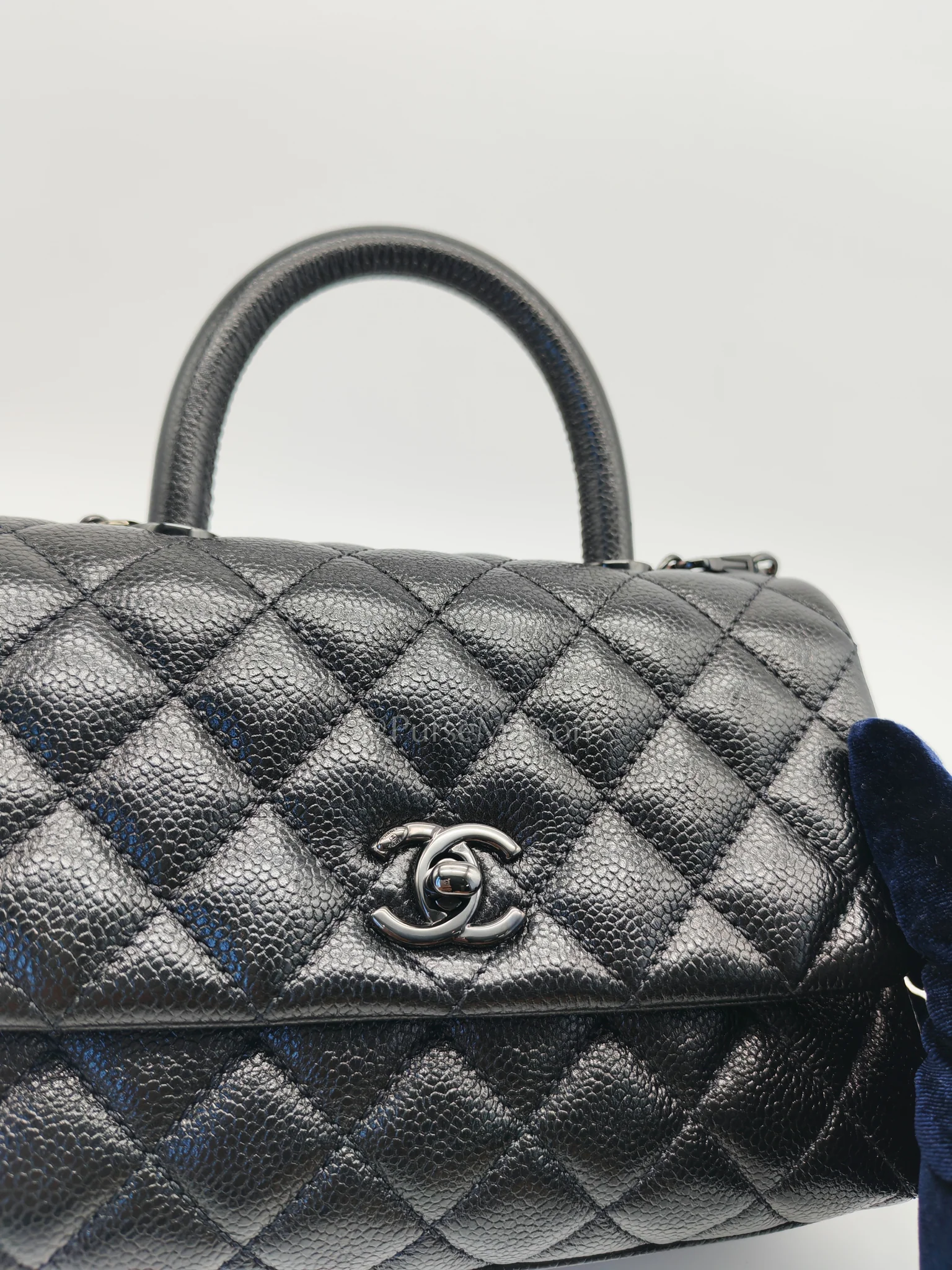 Chanel Coco Handle Small So Black in Shiny Caviar Leather Series 30 - Image 14