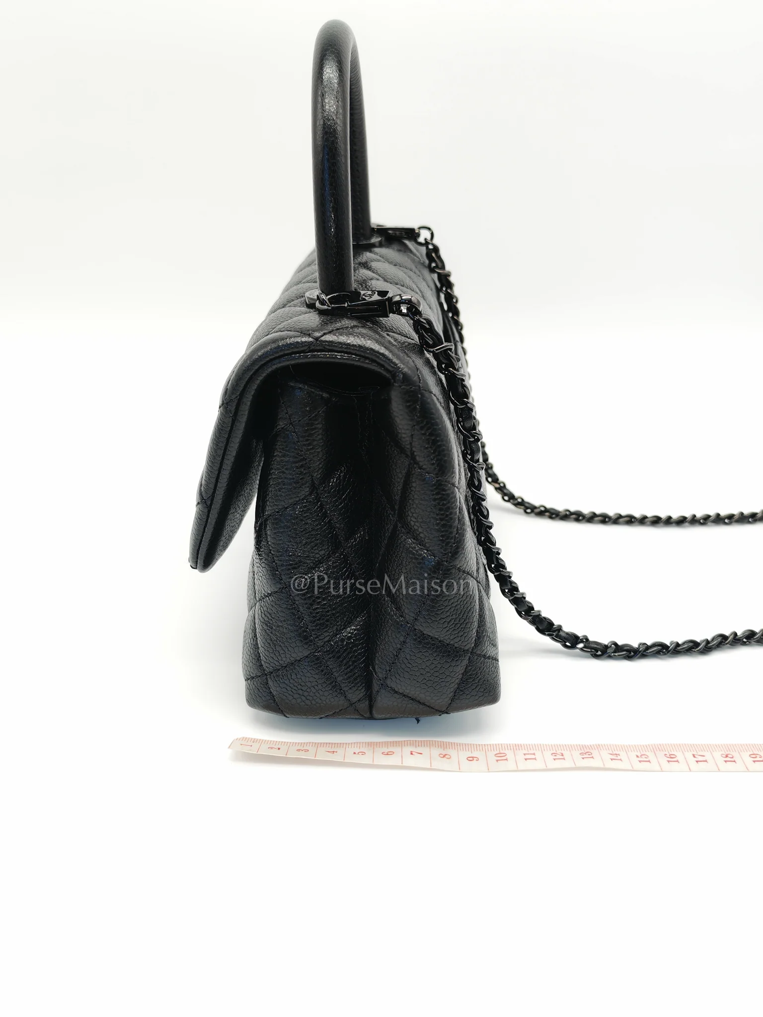 Chanel Coco Handle Small So Black in Shiny Caviar Leather Series 30 - Image 23