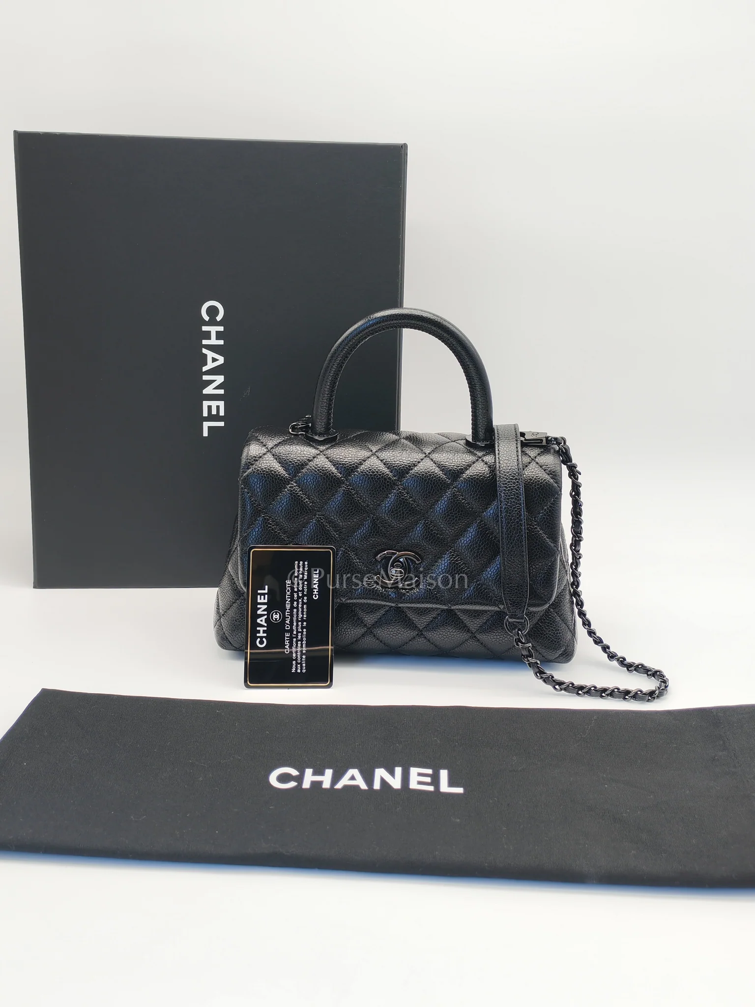 Chanel Coco Handle Small So Black in Shiny Caviar Leather Series 30 - Image 24