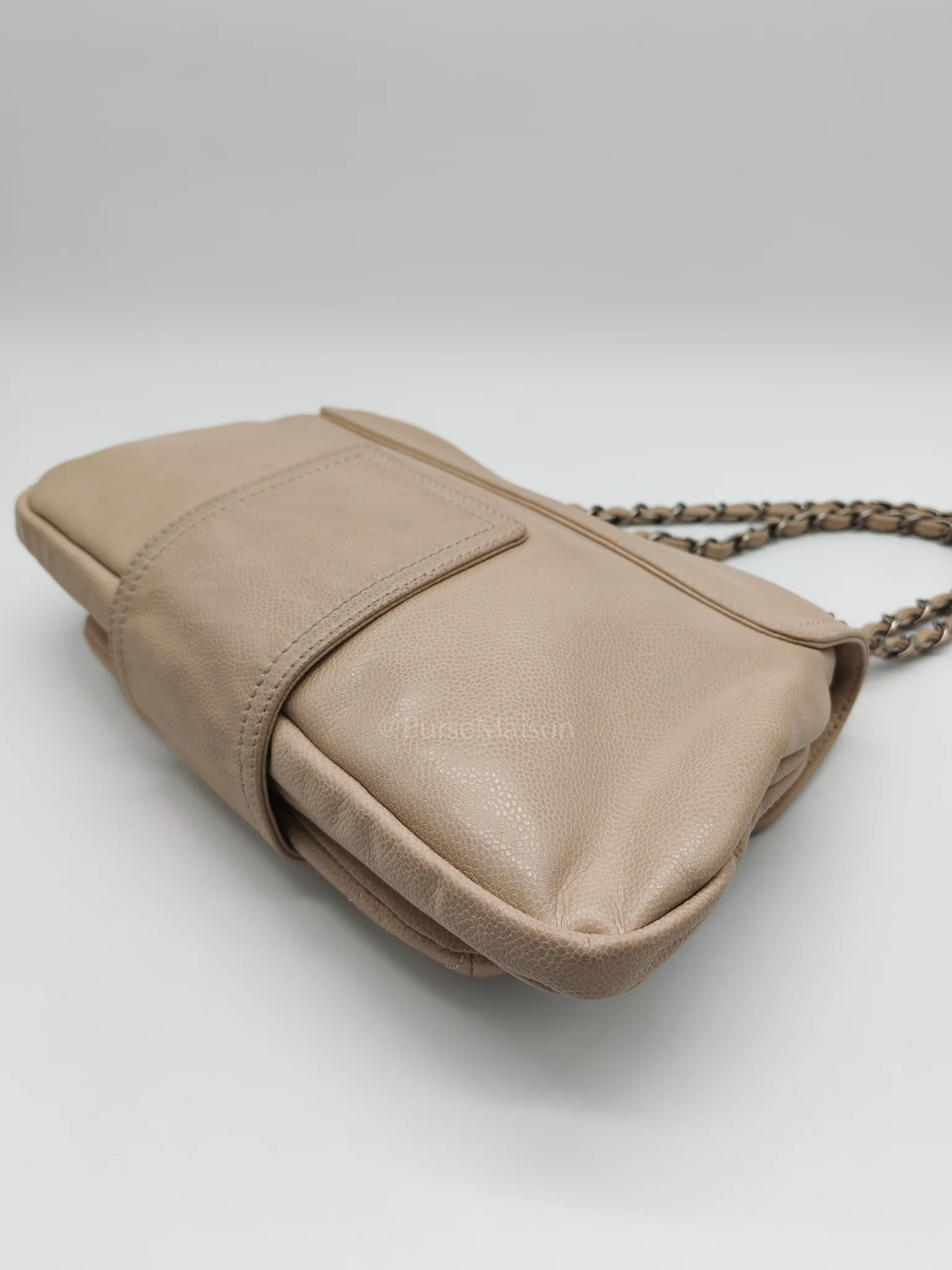Chanel Coco Rider Flap Bag Light Beige Caviar Leather and Ruthenium Hardware Series 13 - Image 11