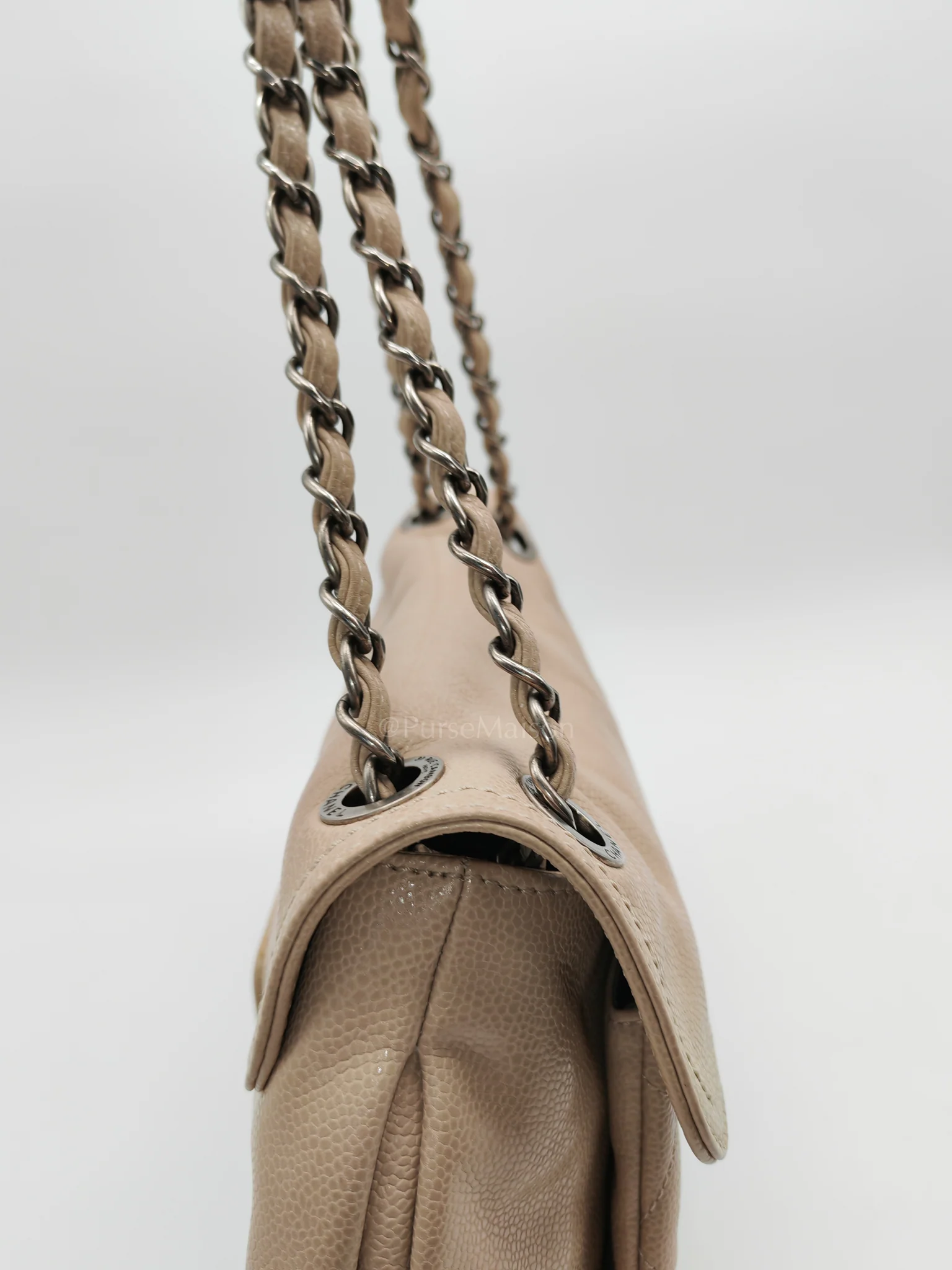 Chanel Coco Rider Flap Bag Light Beige Caviar Leather and Ruthenium Hardware Series 13 - Image 18