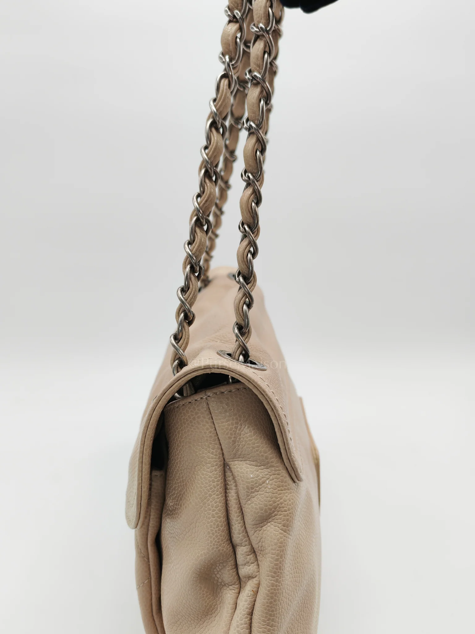 Chanel Coco Rider Flap Bag Light Beige Caviar Leather and Ruthenium Hardware Series 13 - Image 19