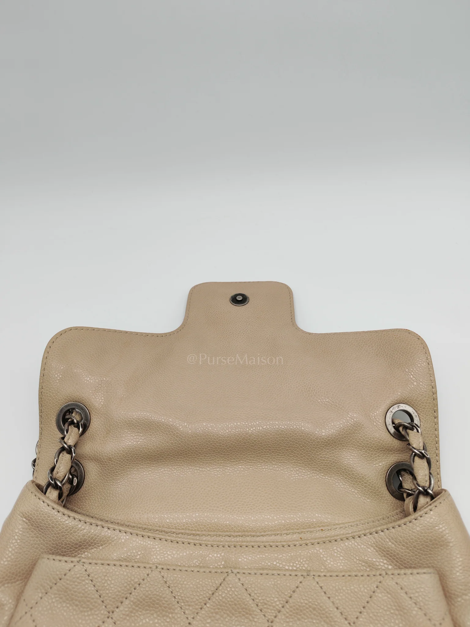Chanel Coco Rider Flap Bag Light Beige Caviar Leather and Ruthenium Hardware Series 13 - Image 22