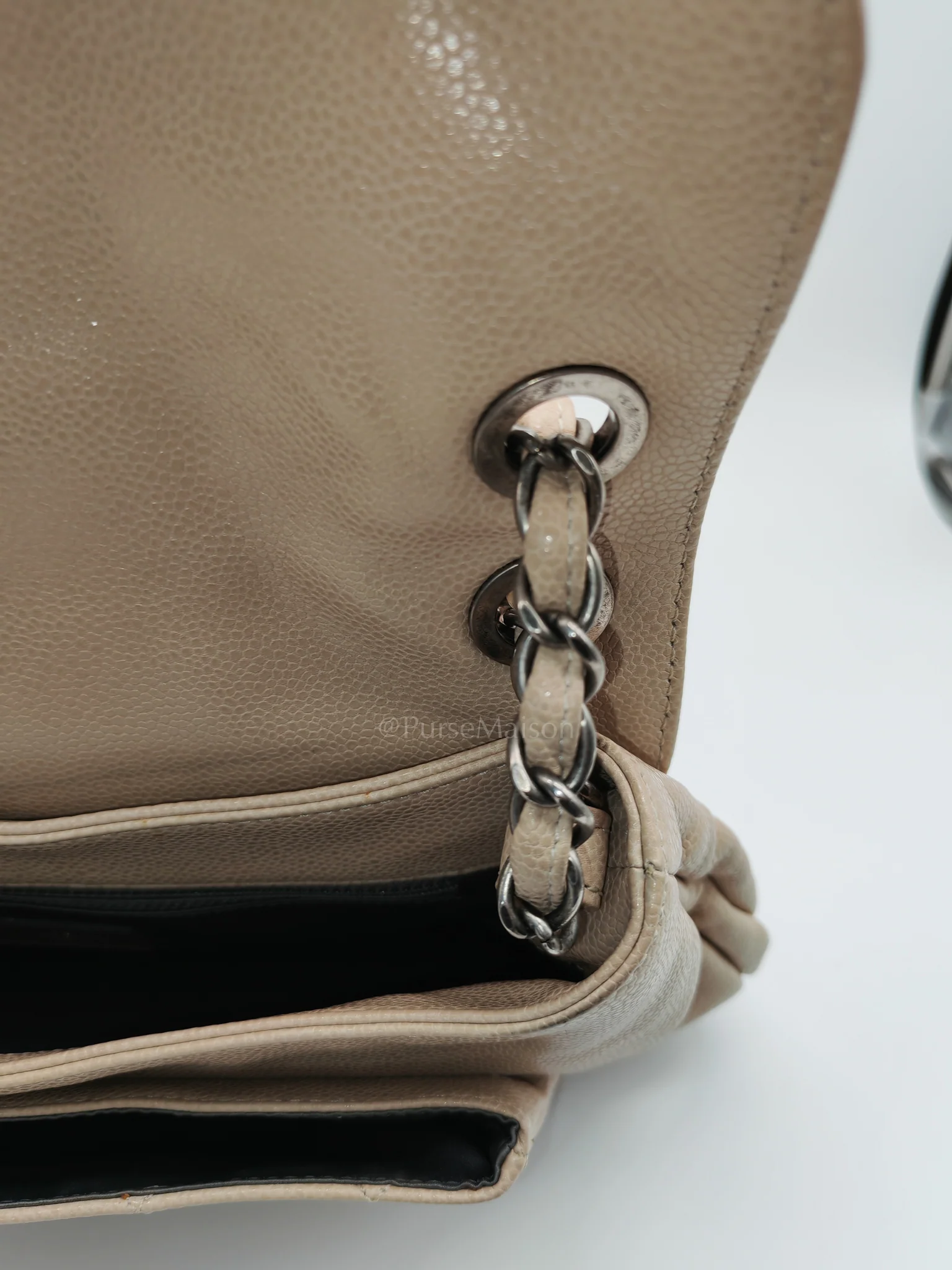 Chanel Coco Rider Flap Bag Light Beige Caviar Leather and Ruthenium Hardware Series 13 - Image 25