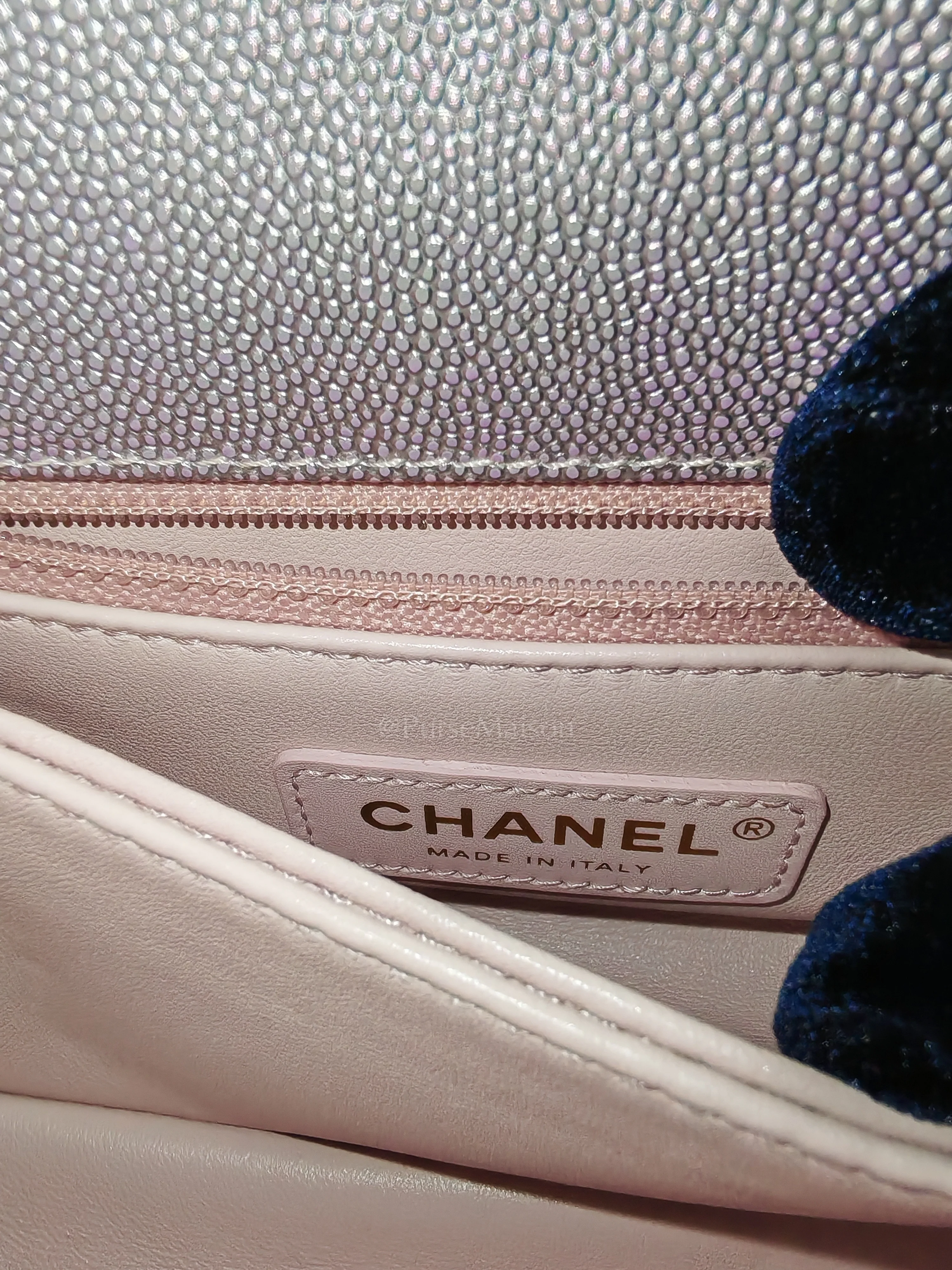 Chanel Coco Top Handle Bag Mini in Iridescent Quilted Caviar Leather & Gold Hardware Microchip - Image 24