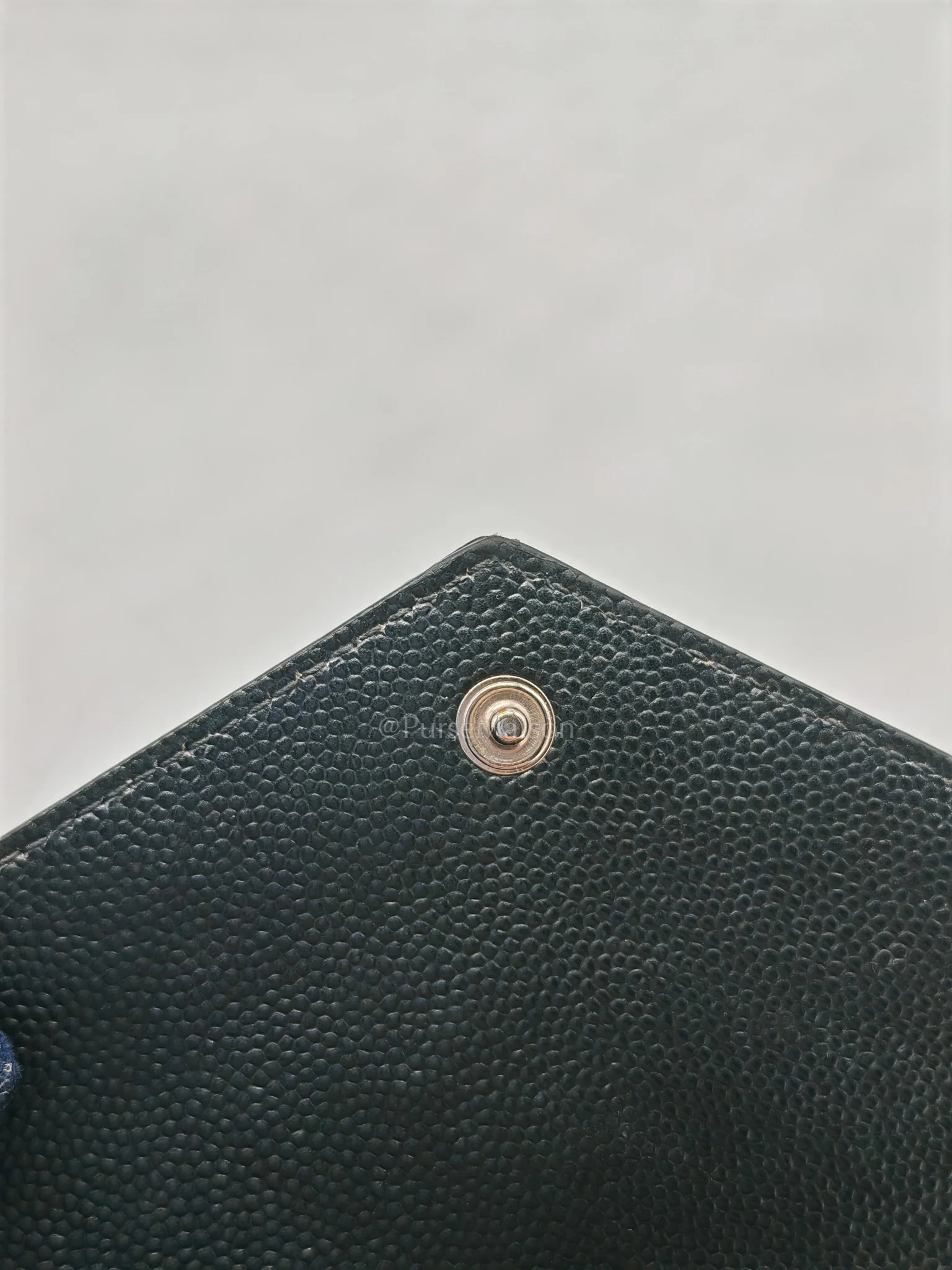 Yves Saint Laurent Compact Tri-fold Wallet In Black Grain de Poudre Embossed Leather & Silver Hardware - Image 19
