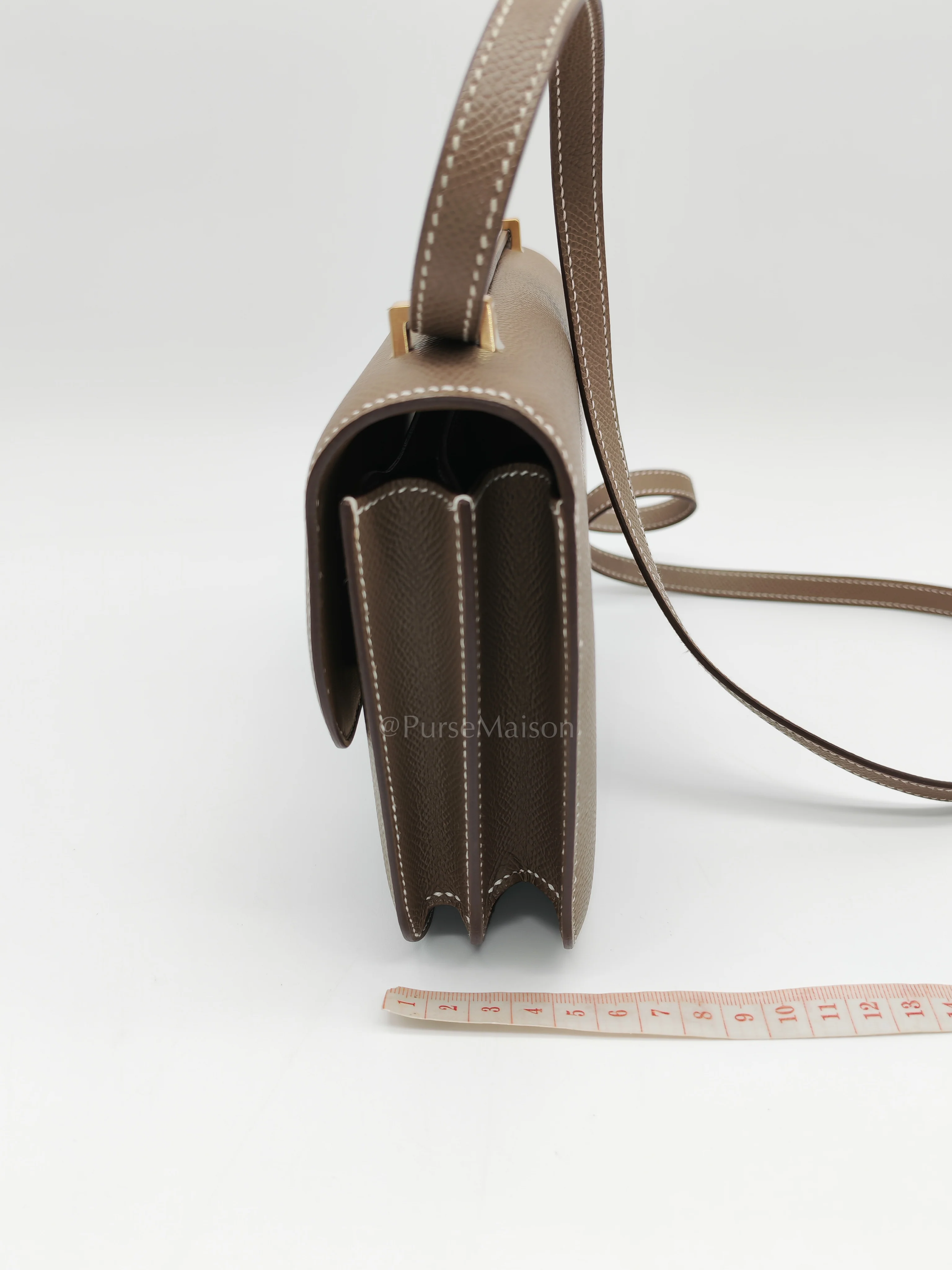 Hermes Constance 18 Etoupe in Epsom Leather and Brushed Gold Hardware Stamp K (2025) - Image 21