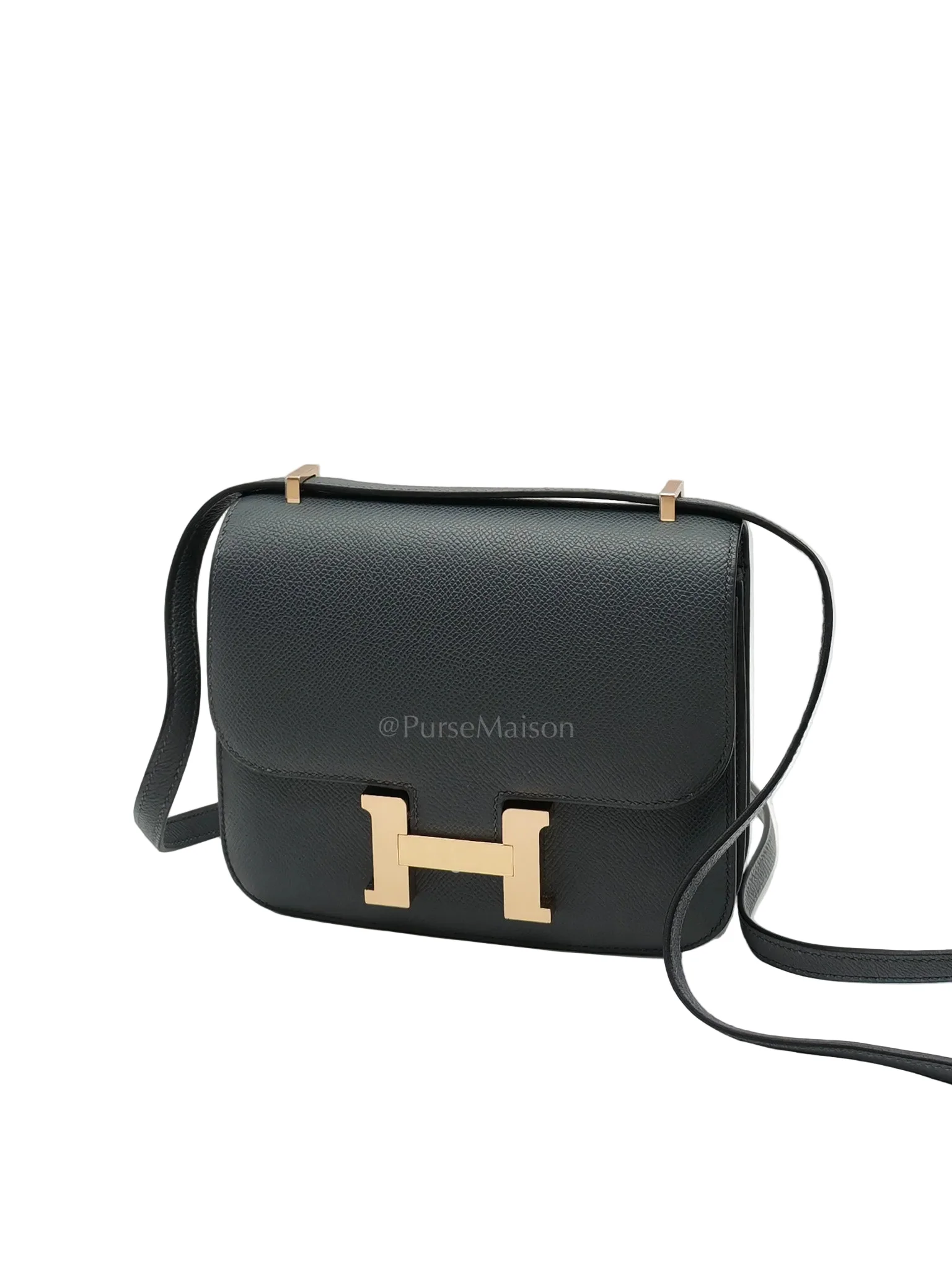 Hermes Constance 18 Mirror in Gris Misty Epsom Leather & Permabrass Hardware Stamp W (2024) - Image 3