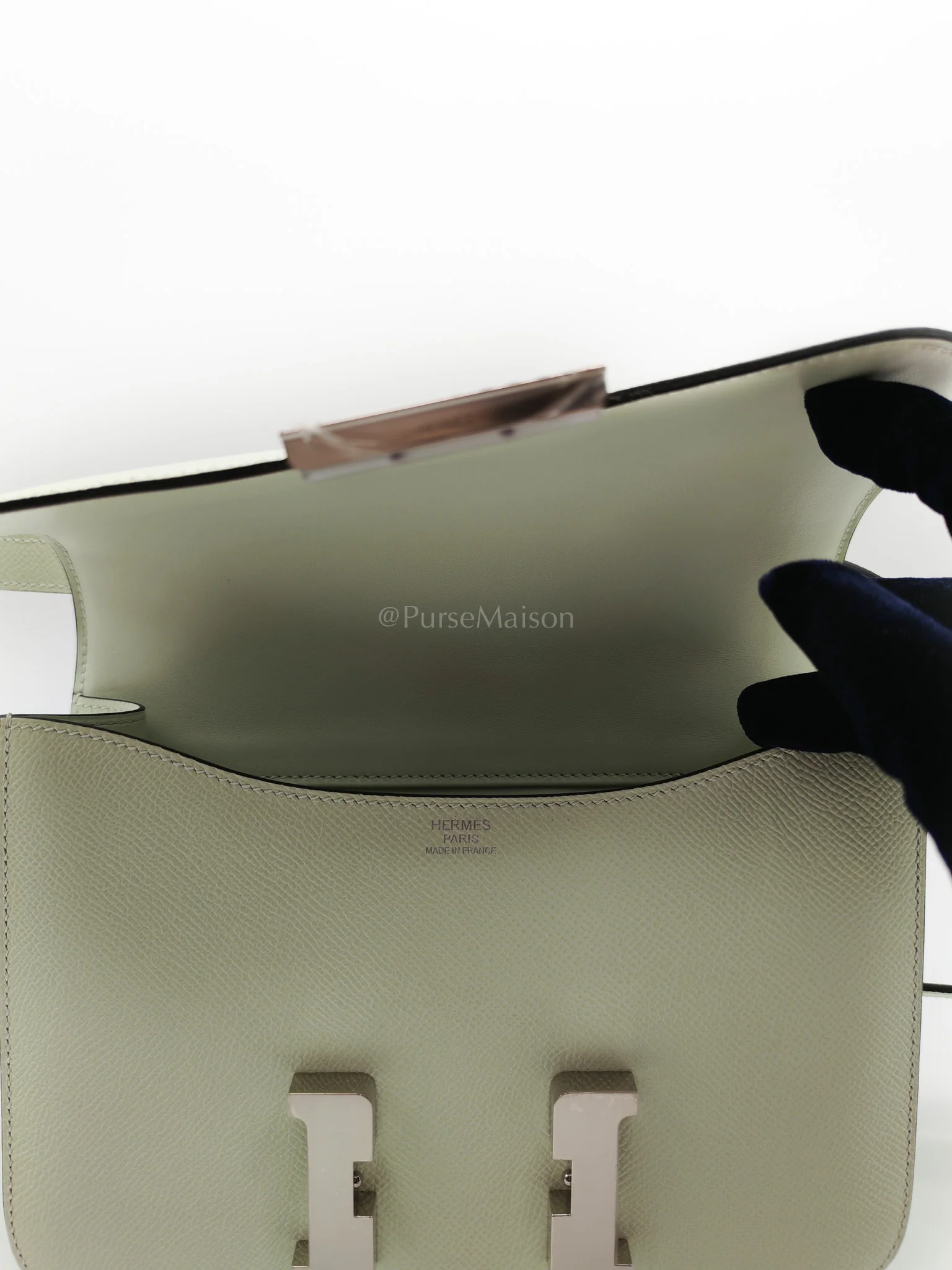 Hermes Constance 24 in Vert Fizz Epsom Leather Palladium Hardware Stamp B(2023) - Image 14