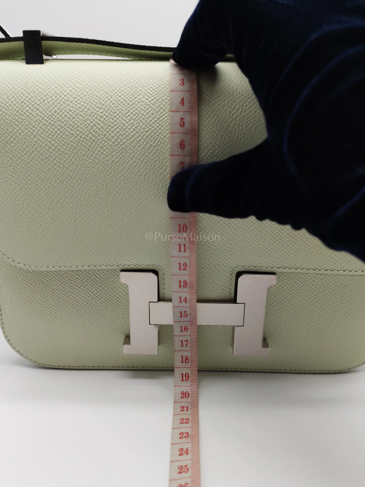 Hermes Constance 24 in Vert Fizz Epsom Leather Palladium Hardware Stamp B(2023) - Image 19