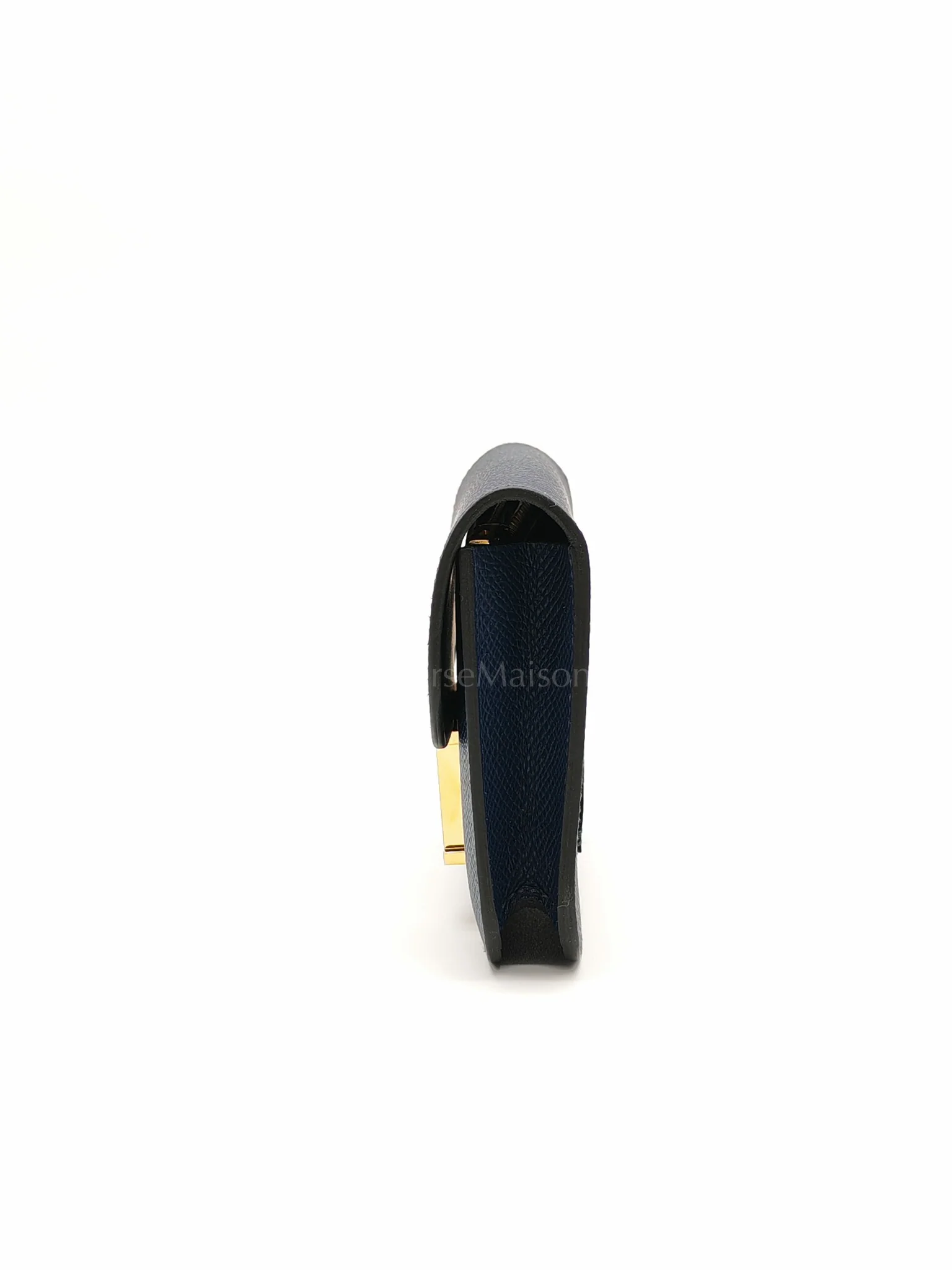 Hermes Constance Slim Wallet in Bleu Saphir Epsom Leather Gold Hardware Stamp B(2023) - Image 6