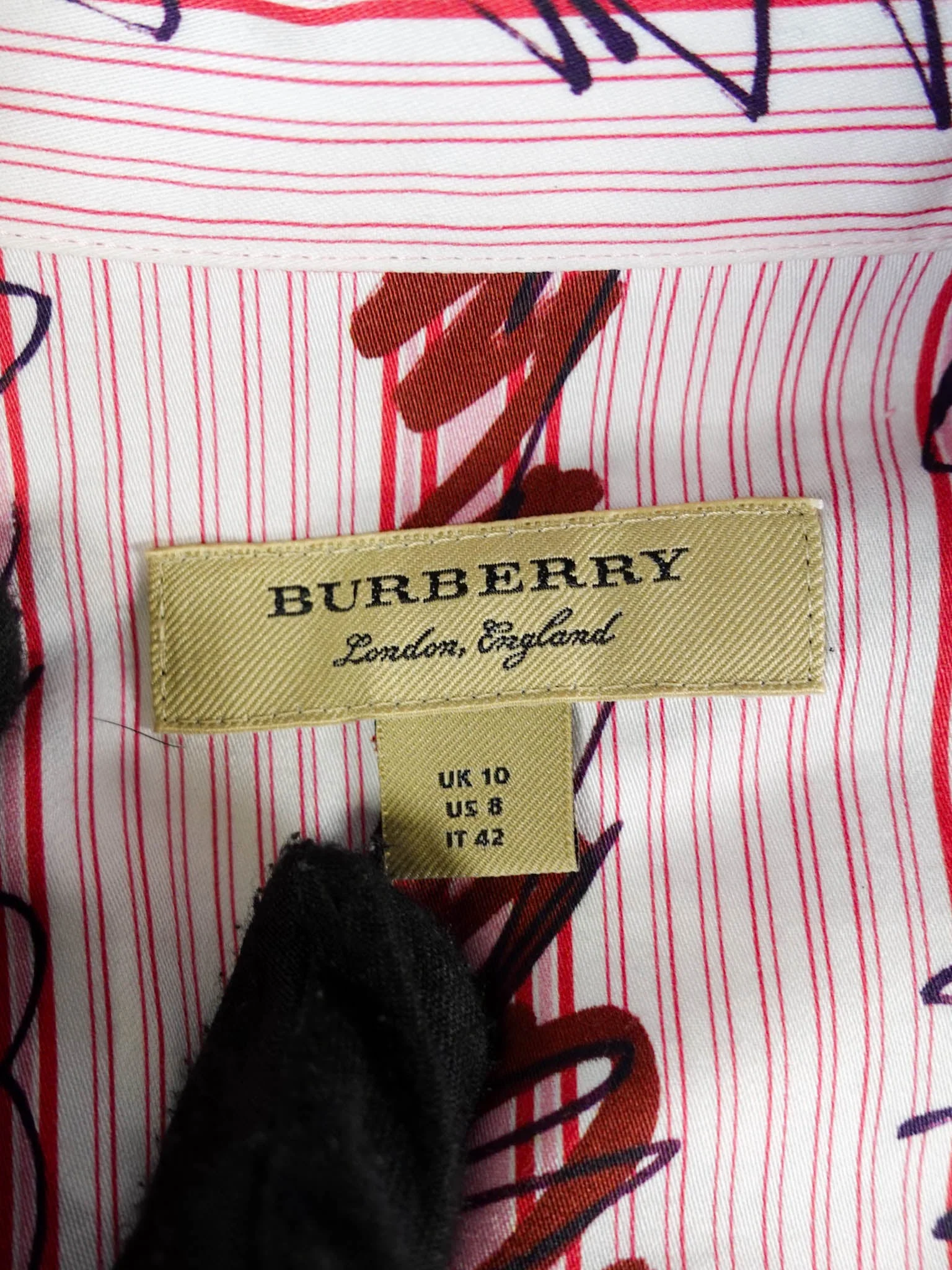 Burberry Scribble Stripe Red Dress For Women UK 10/US 8/IT 42 - Image 3
