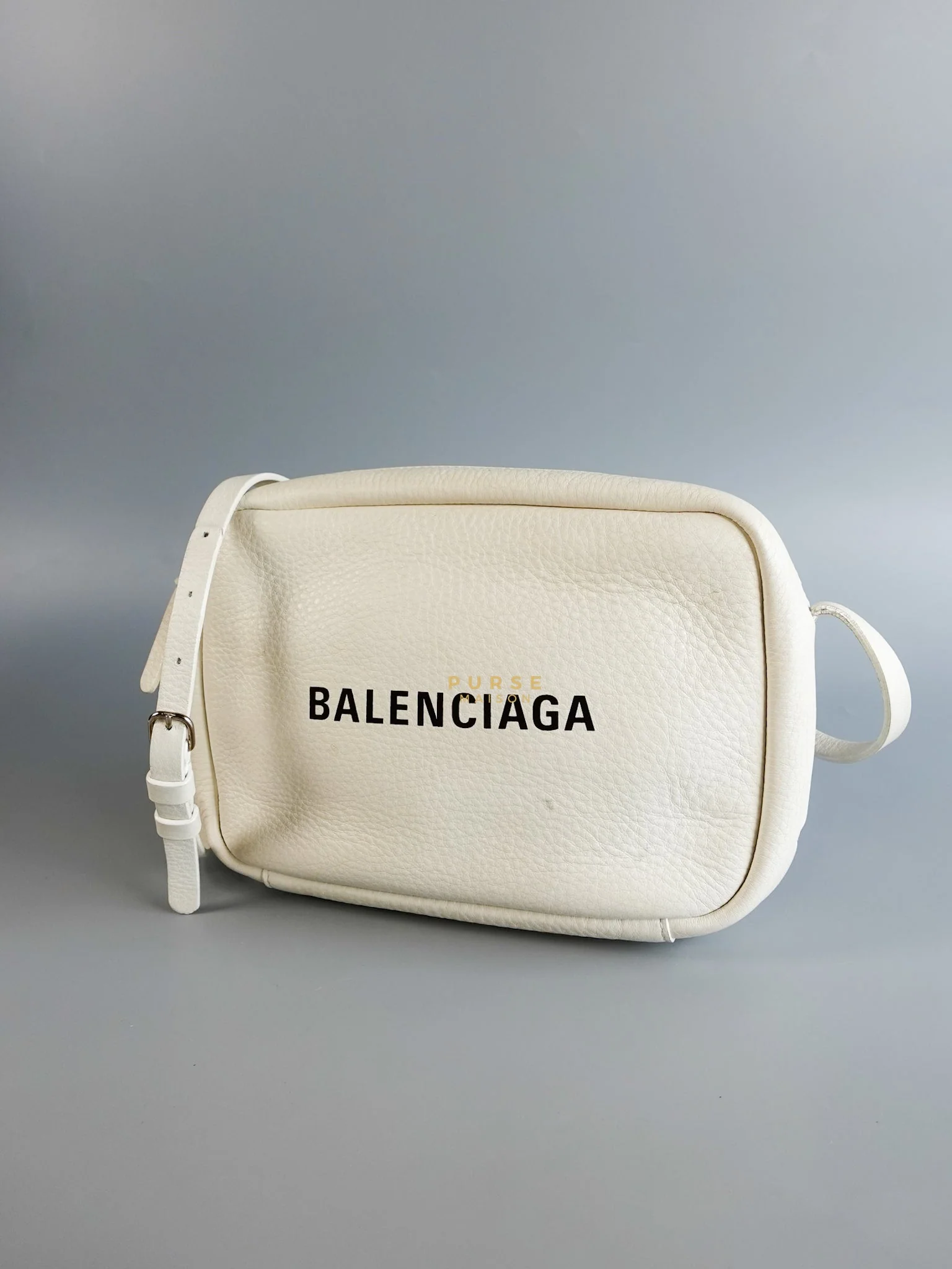 Balenciaga Camera Sling Bag in White Leather - Image 4