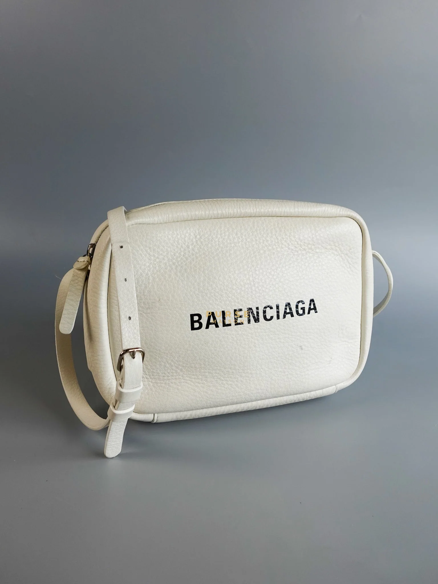 Balenciaga Camera Sling Bag in White Leather - Image 5
