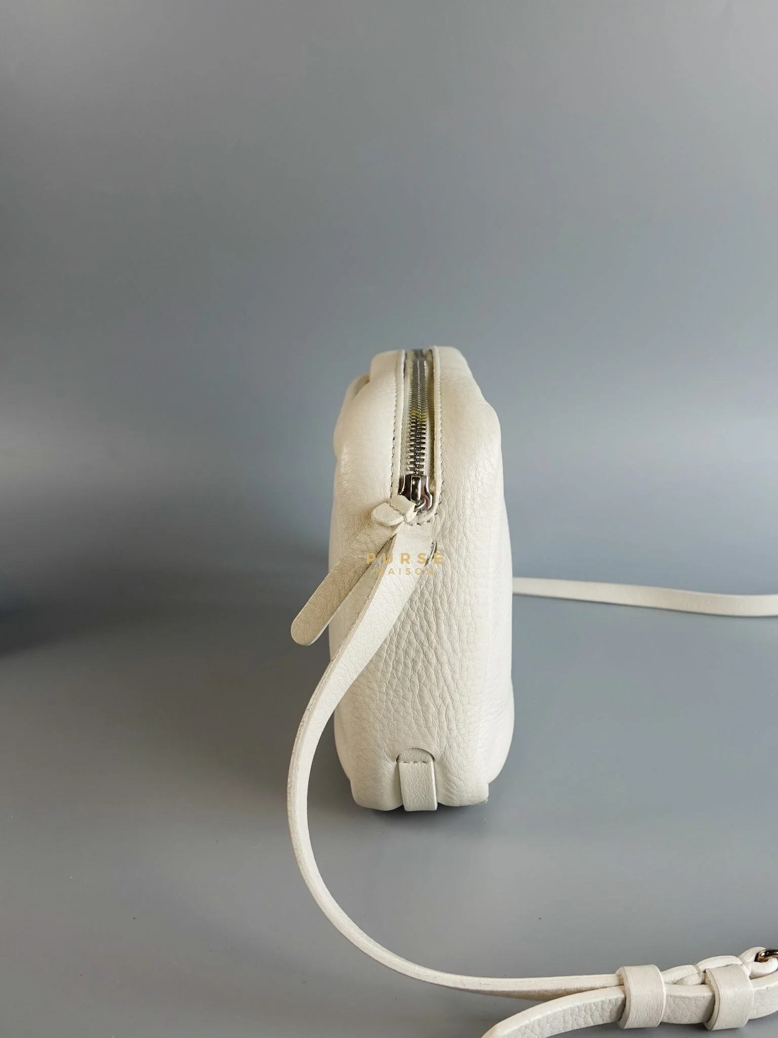Balenciaga Camera Sling Bag in White Leather - Image 7