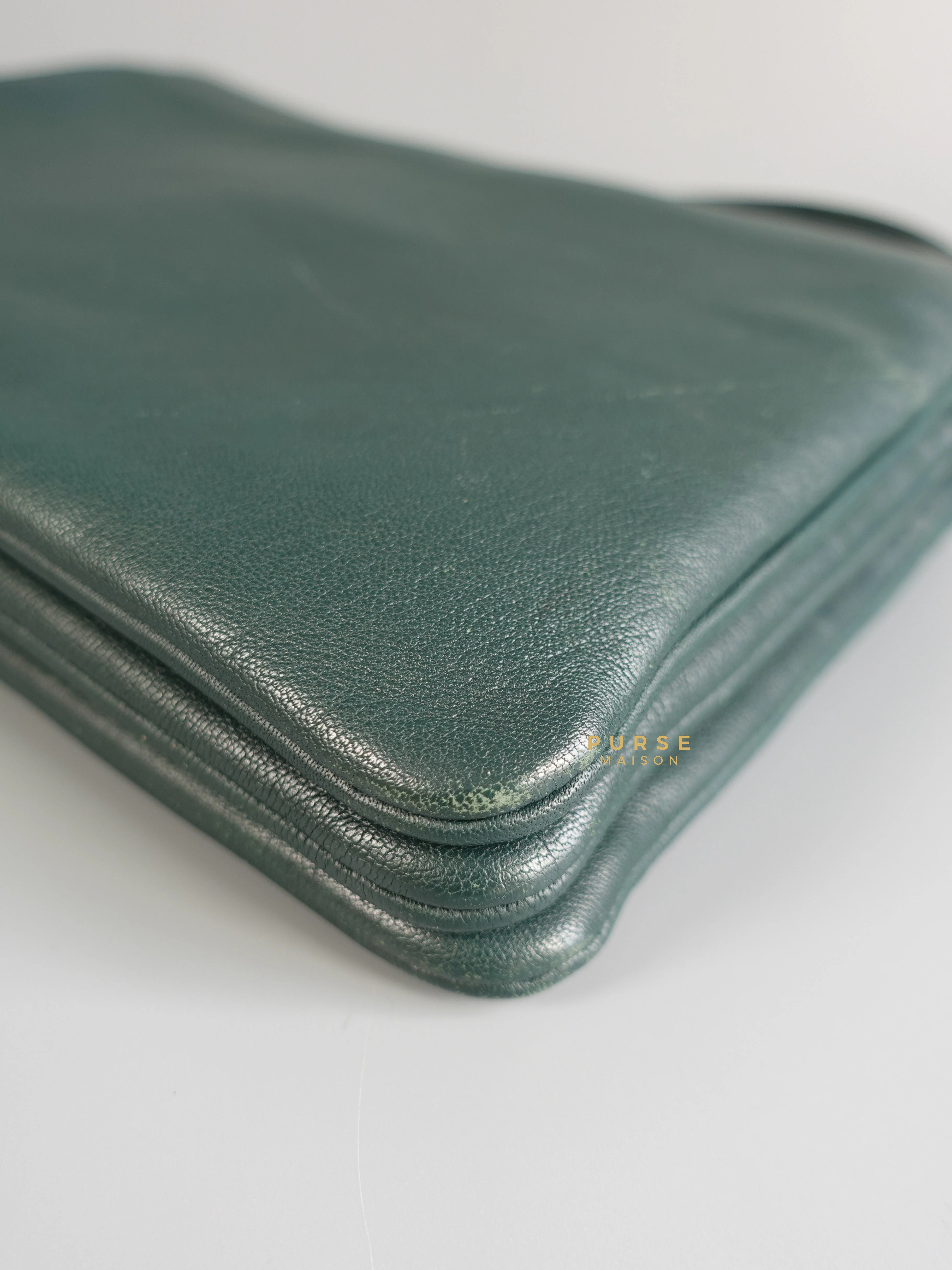 Celine Celine Lambskin Trio Crossbody Bag Dark Green - Image 10