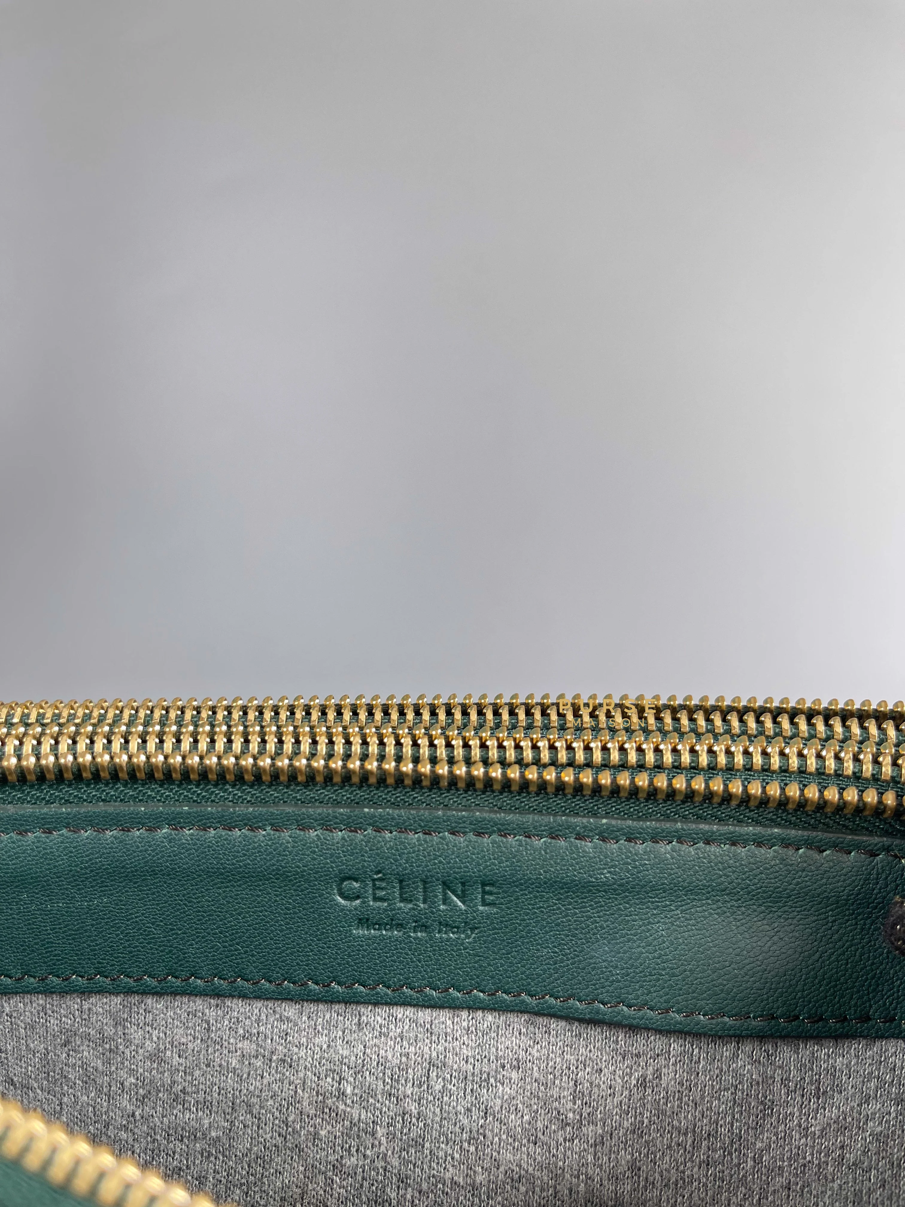 Celine Celine Lambskin Trio Crossbody Bag Dark Green - Image 12