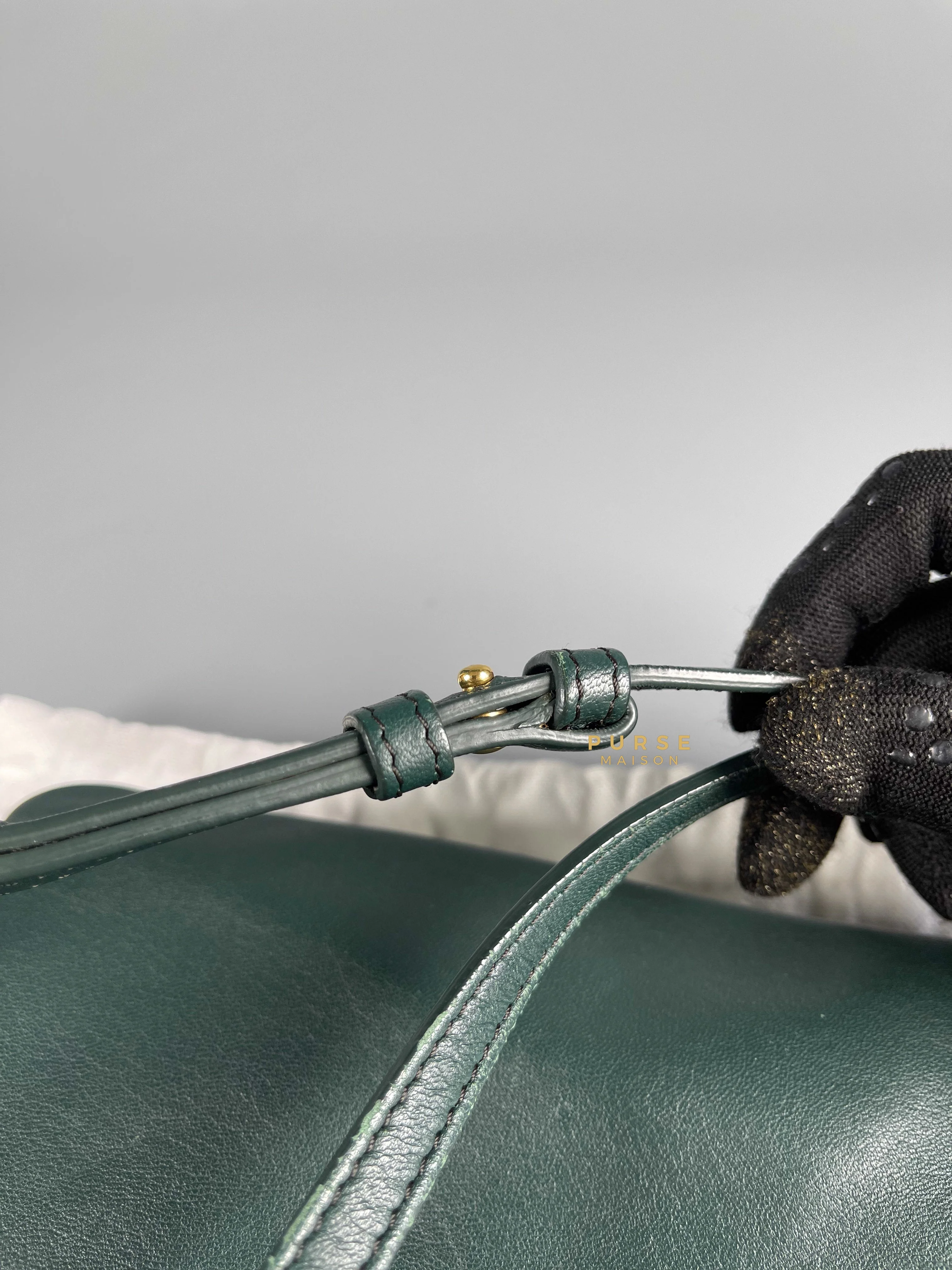 Celine Celine Lambskin Trio Crossbody Bag Dark Green - Image 21