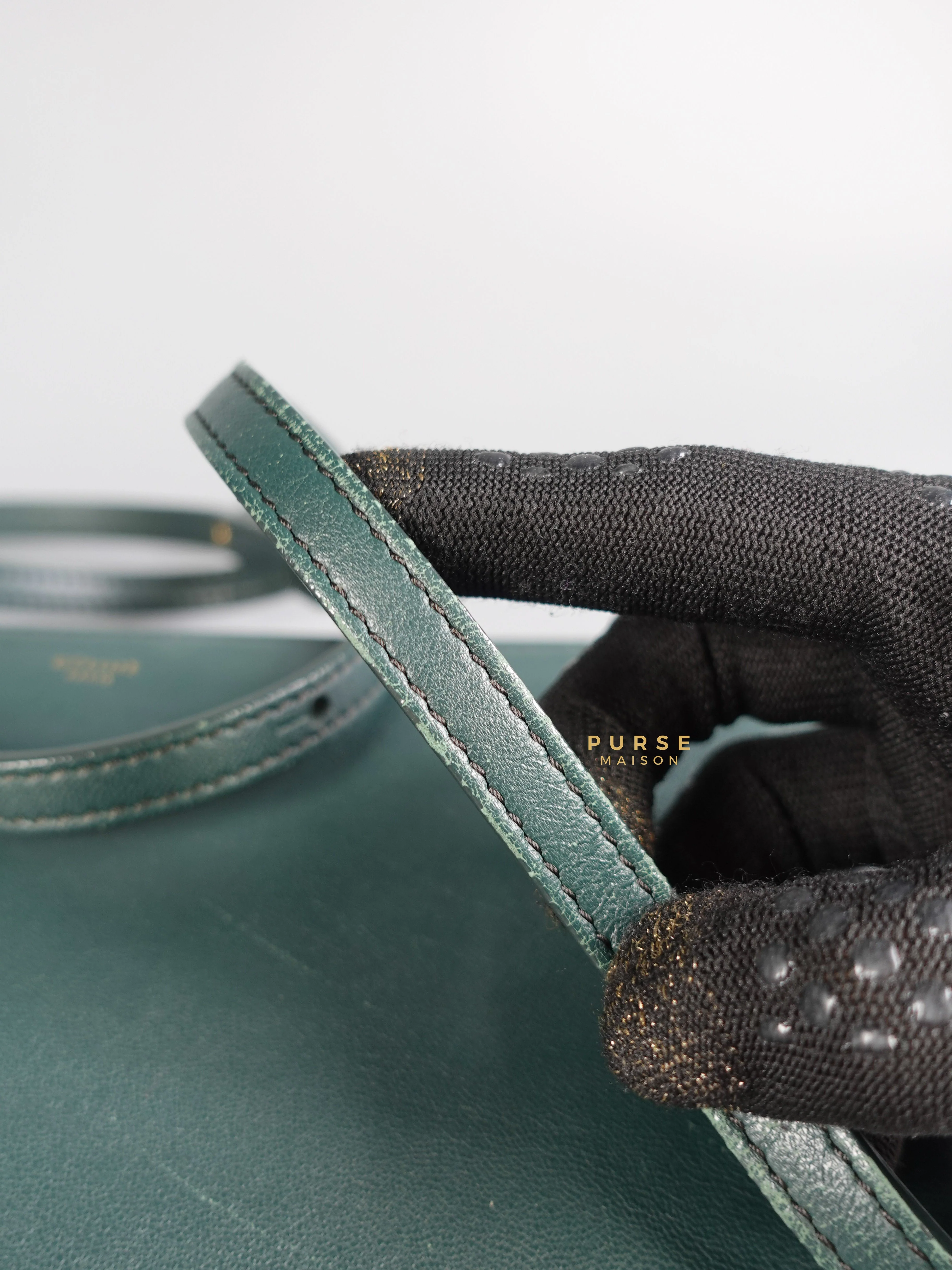 Celine Celine Lambskin Trio Crossbody Bag Dark Green - Image 23