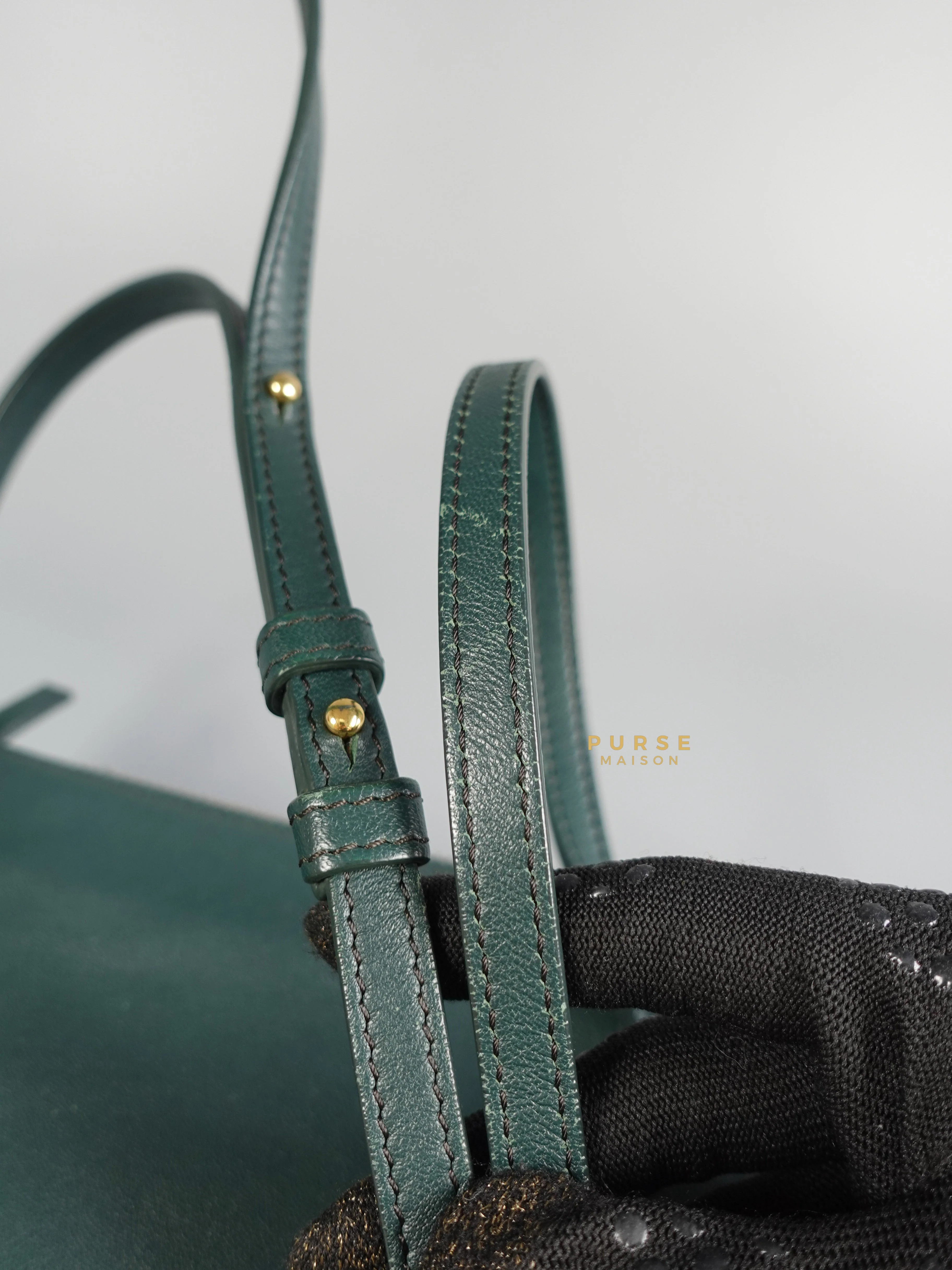 Celine Celine Lambskin Trio Crossbody Bag Dark Green - Image 27