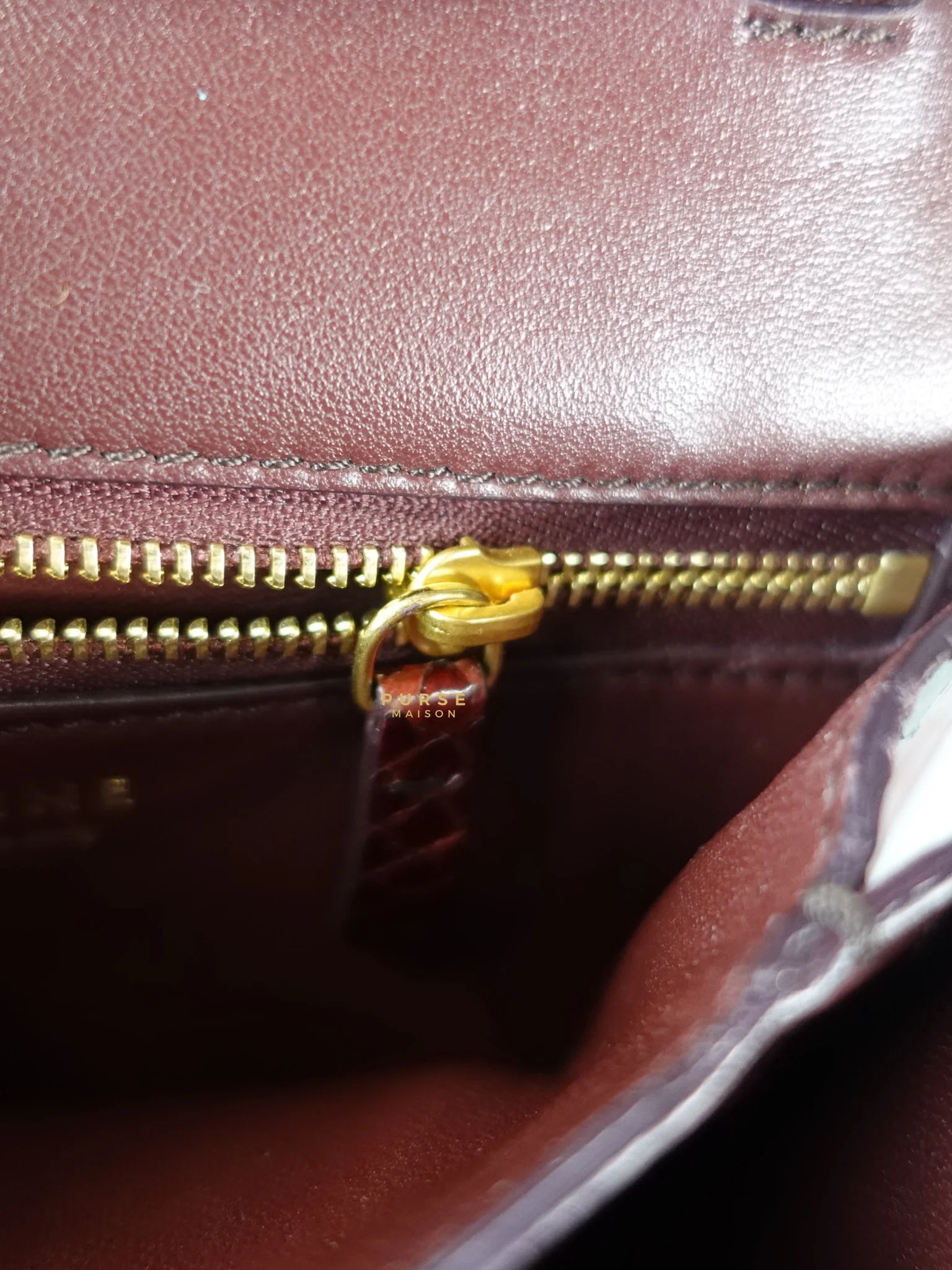 Celine Classic Box Maroon Python Mini Shoulder Bag - Image 16