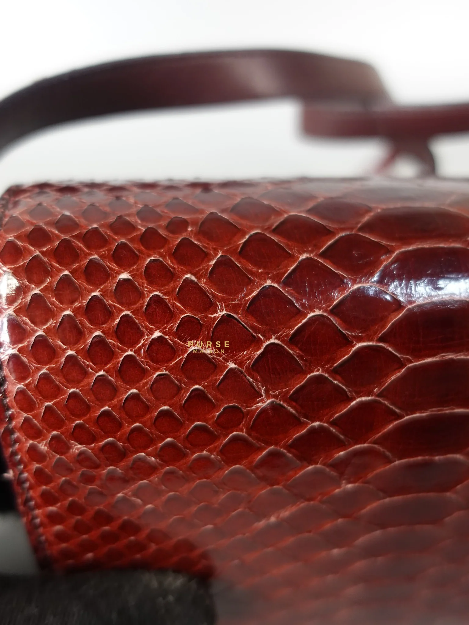 Celine Classic Box Maroon Python Mini Shoulder Bag - Image 23