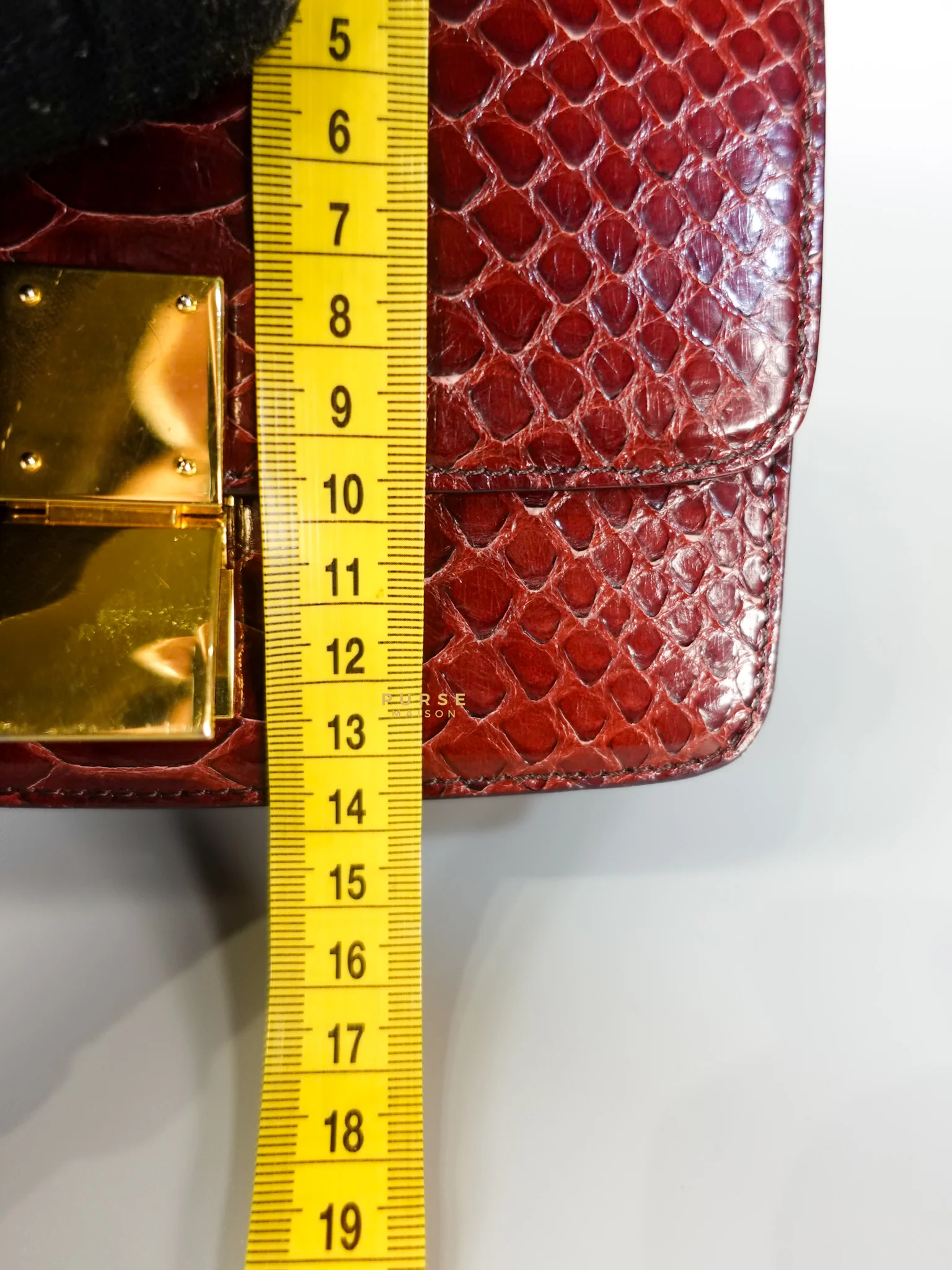 Celine Classic Box Maroon Python Mini Shoulder Bag - Image 29
